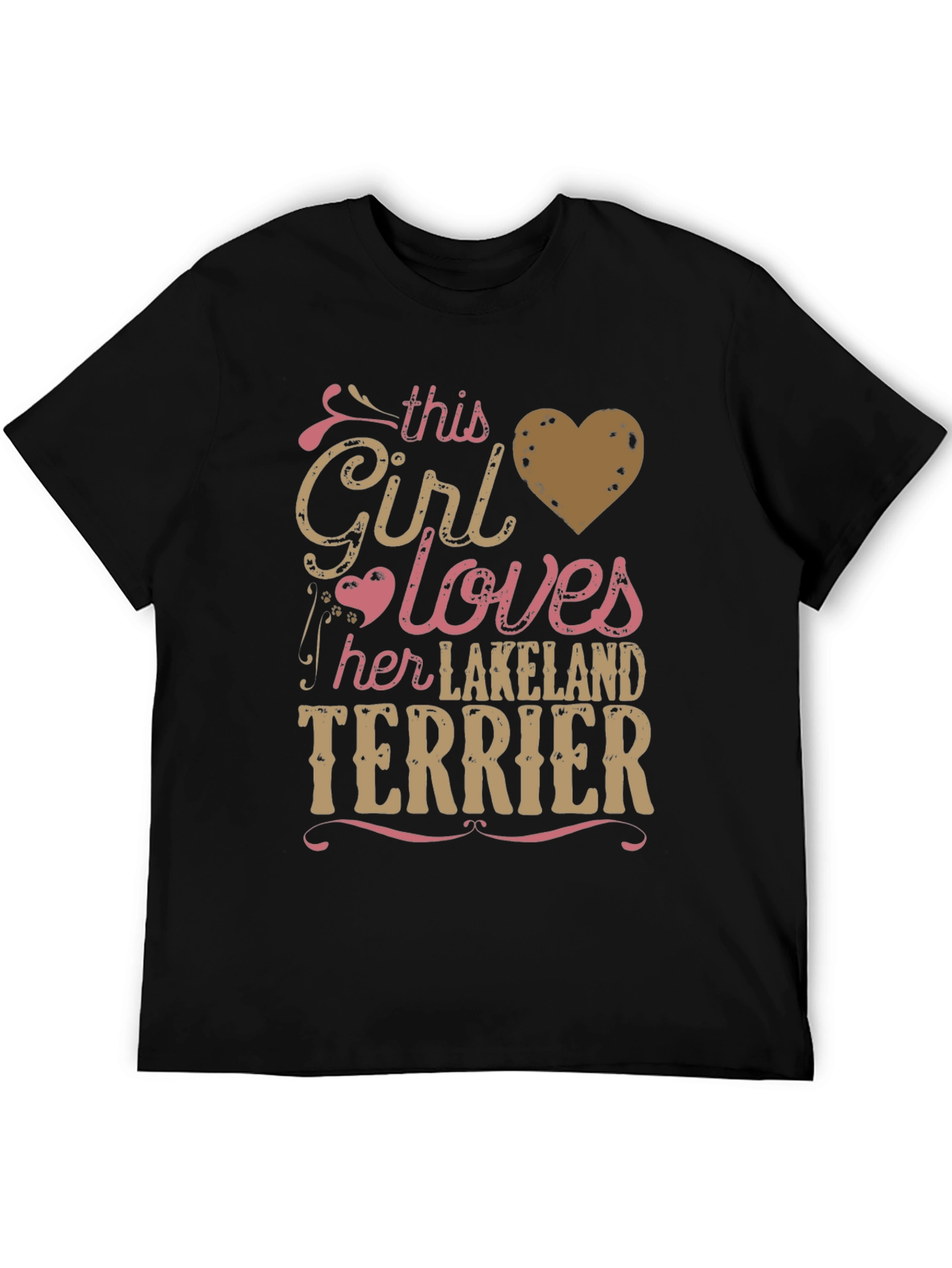 Black Girl Loves Lakeland Terrier Tee - Black view 5
