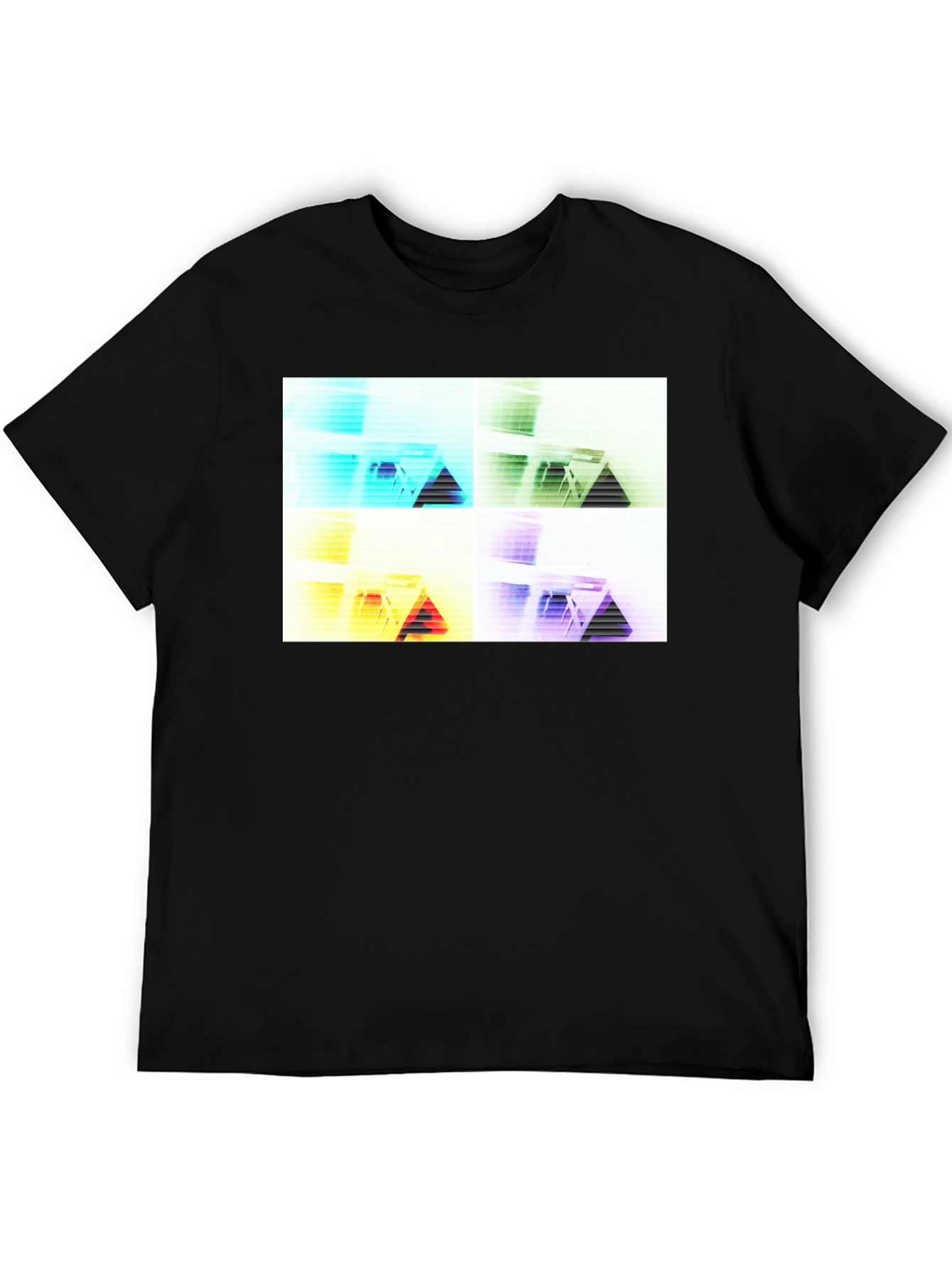 Black Abstract Geometry T-Shirt - Modern Graphic Tee view 5