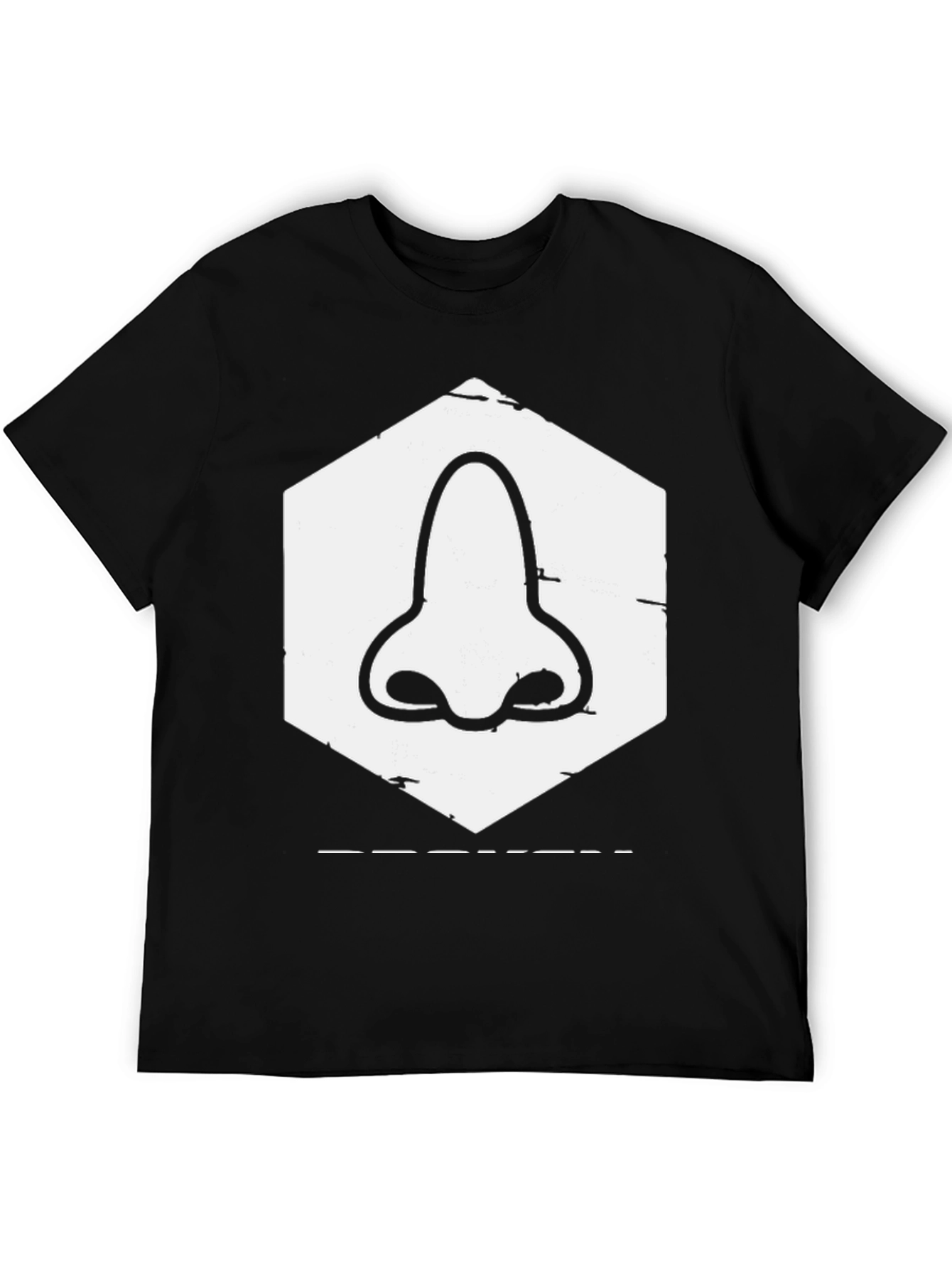 Black Nose Graphic Tee - Black Casual T-Shirt view 5