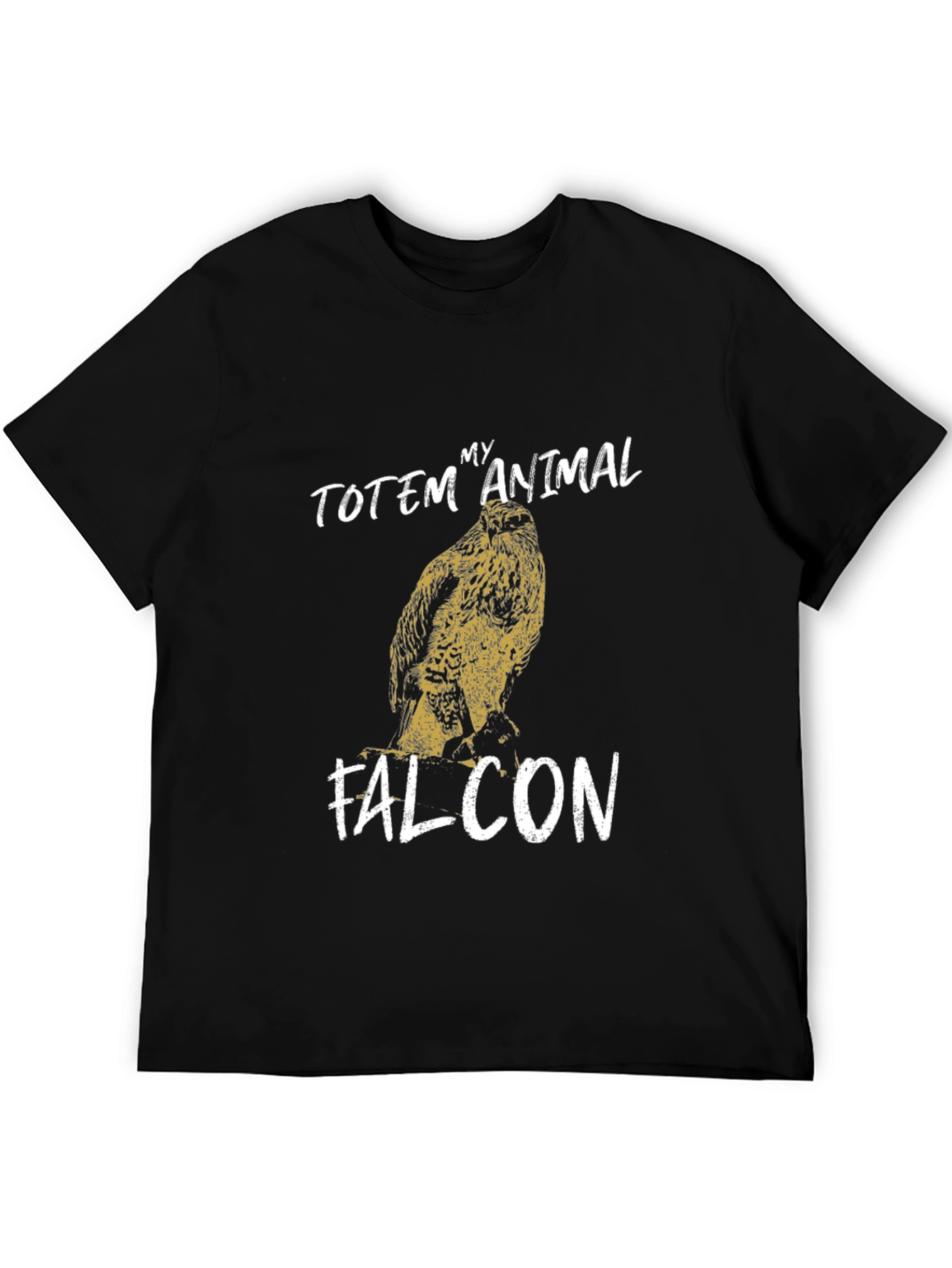 Black Falcon Totem Animal Graphic Tee - Black view 5