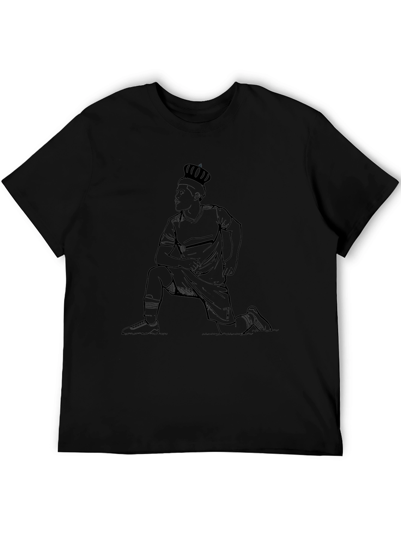 Black Kneeling King T-Shirt - Black Graphic Tee view 5