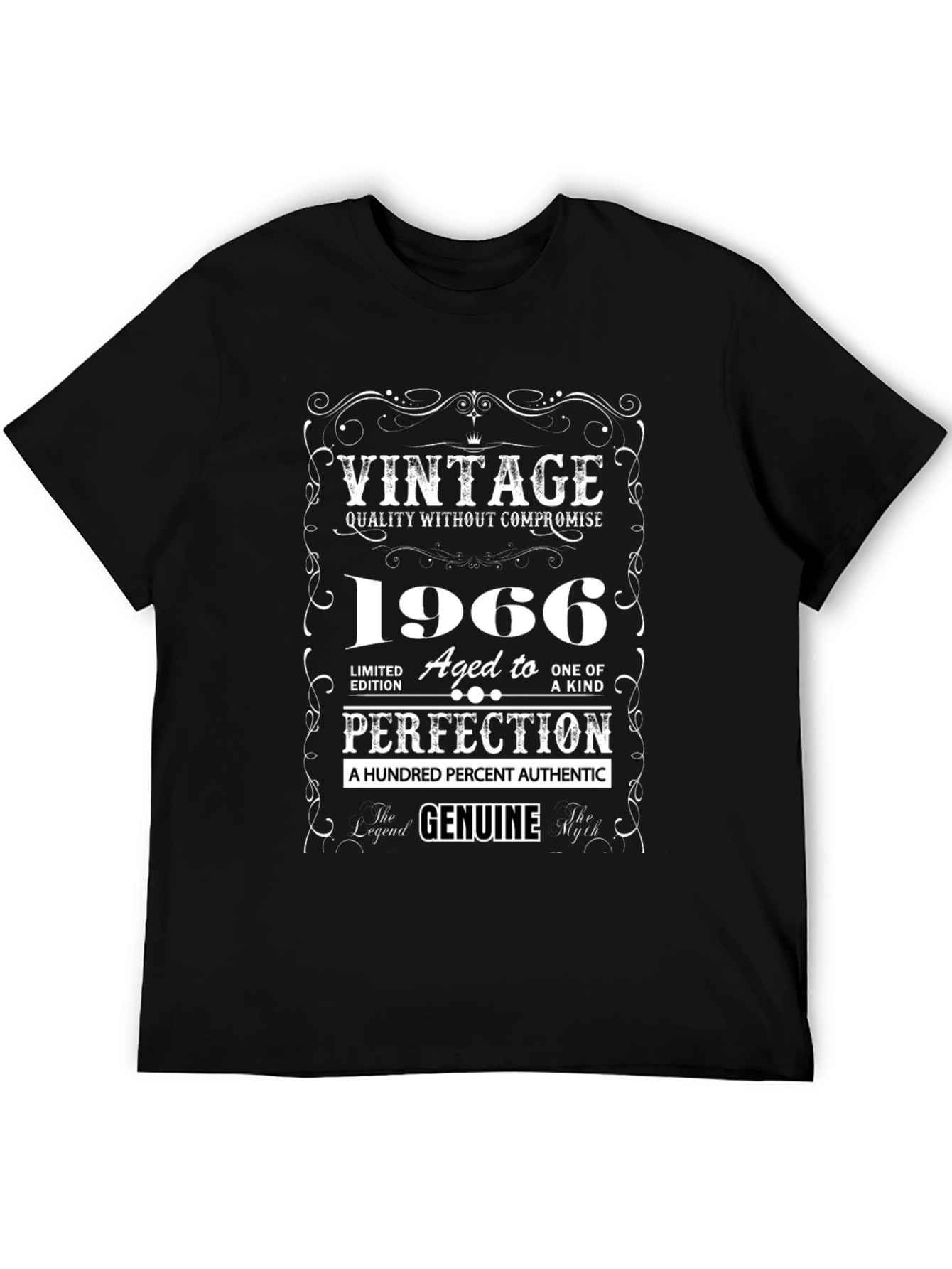 Black Vintage 1966 Aged to Perfection Graphic T-Shirt view 5