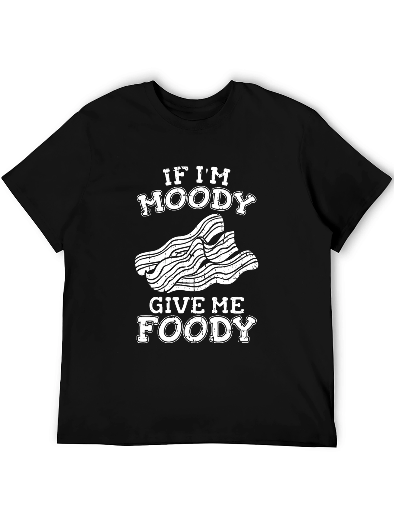 Black Funny Moody Foodie Graphic T-Shirt view 5