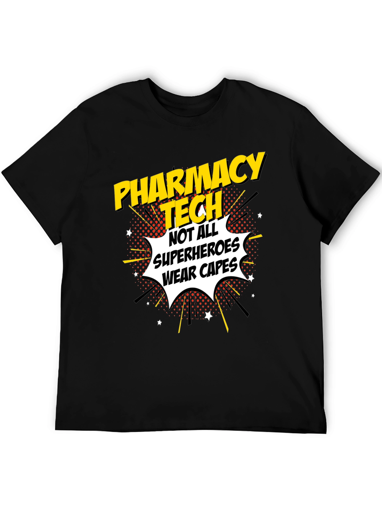 Black Pharmacy Tech Superhero Graphic T-Shirt view 5
