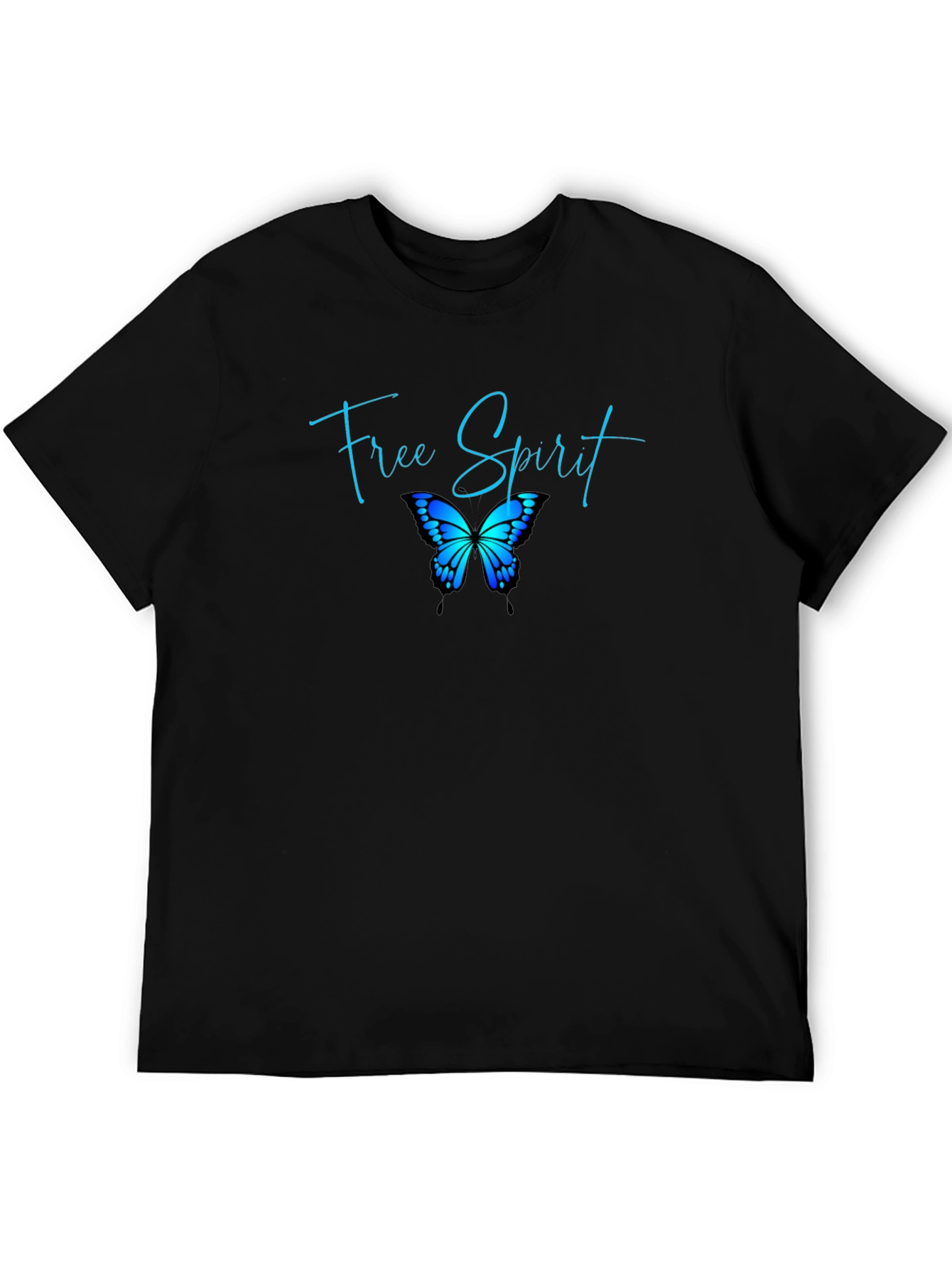 Black Free Spirit Butterfly Graphic Tee - Stylish Comfort view 5