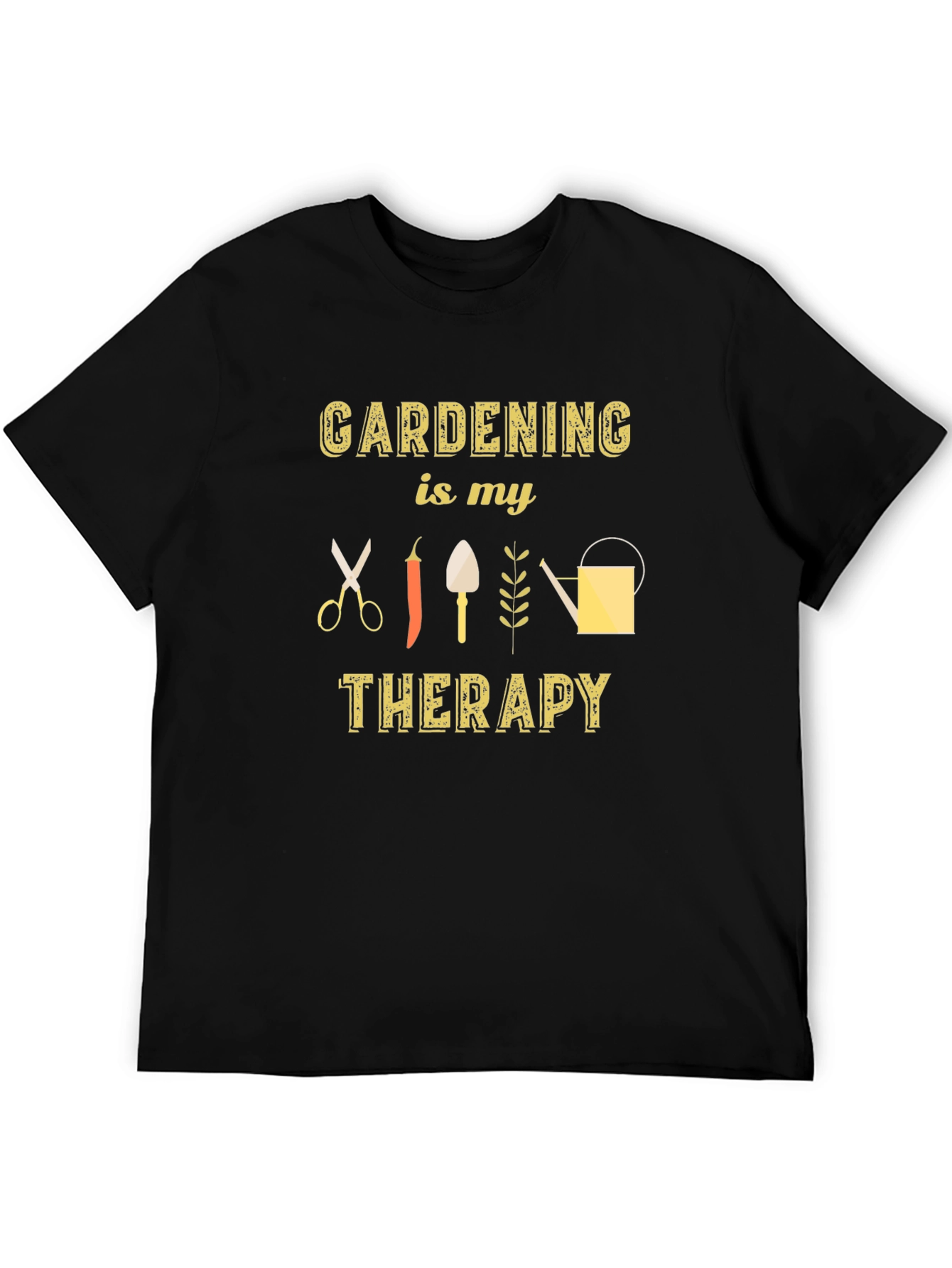 Black Gardening is My Therapy Black T-Shirt view 5