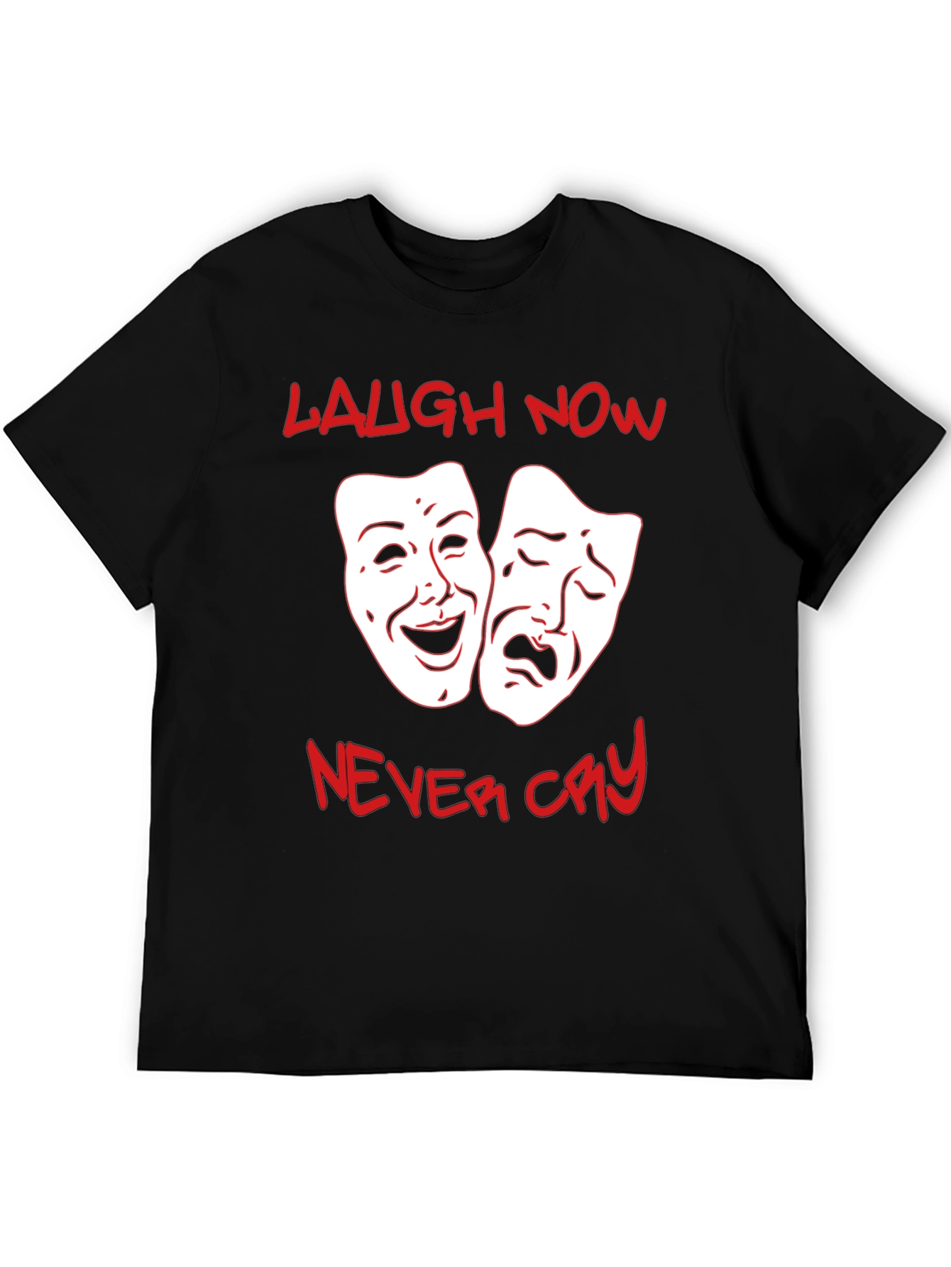 Black Laugh Now, Never Cry Graphic T-Shirt view 5