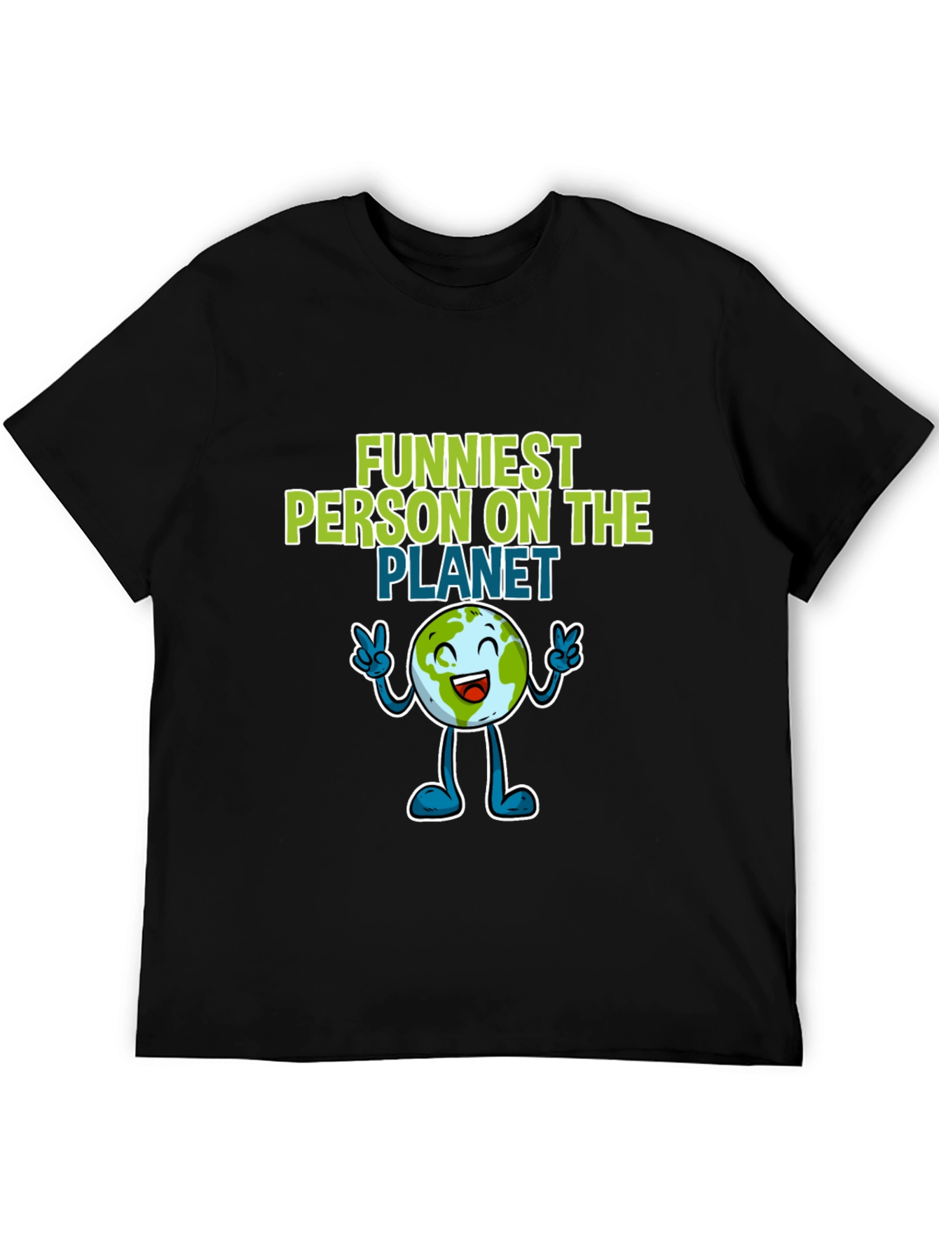 Black Funniest Person on the Planet T-Shirt - Black Crew Neck view 5