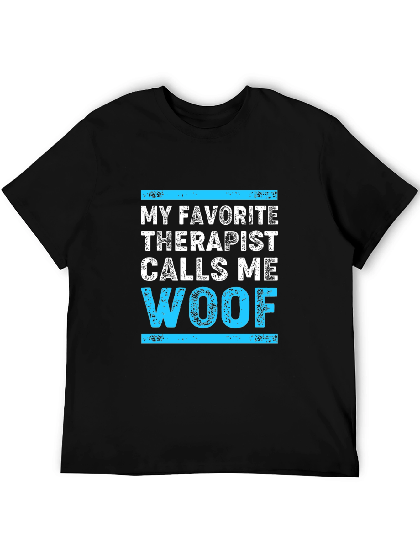 Black Woof Therapist Humor T-Shirt view 5