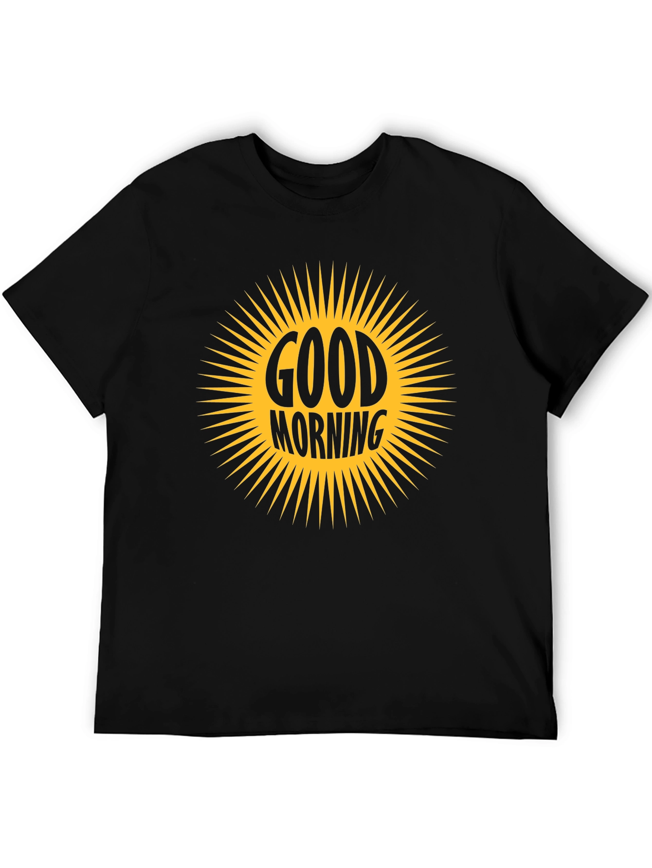 Black Good Morning Graphic Tee - Black Short Sleeve Shirt view 5