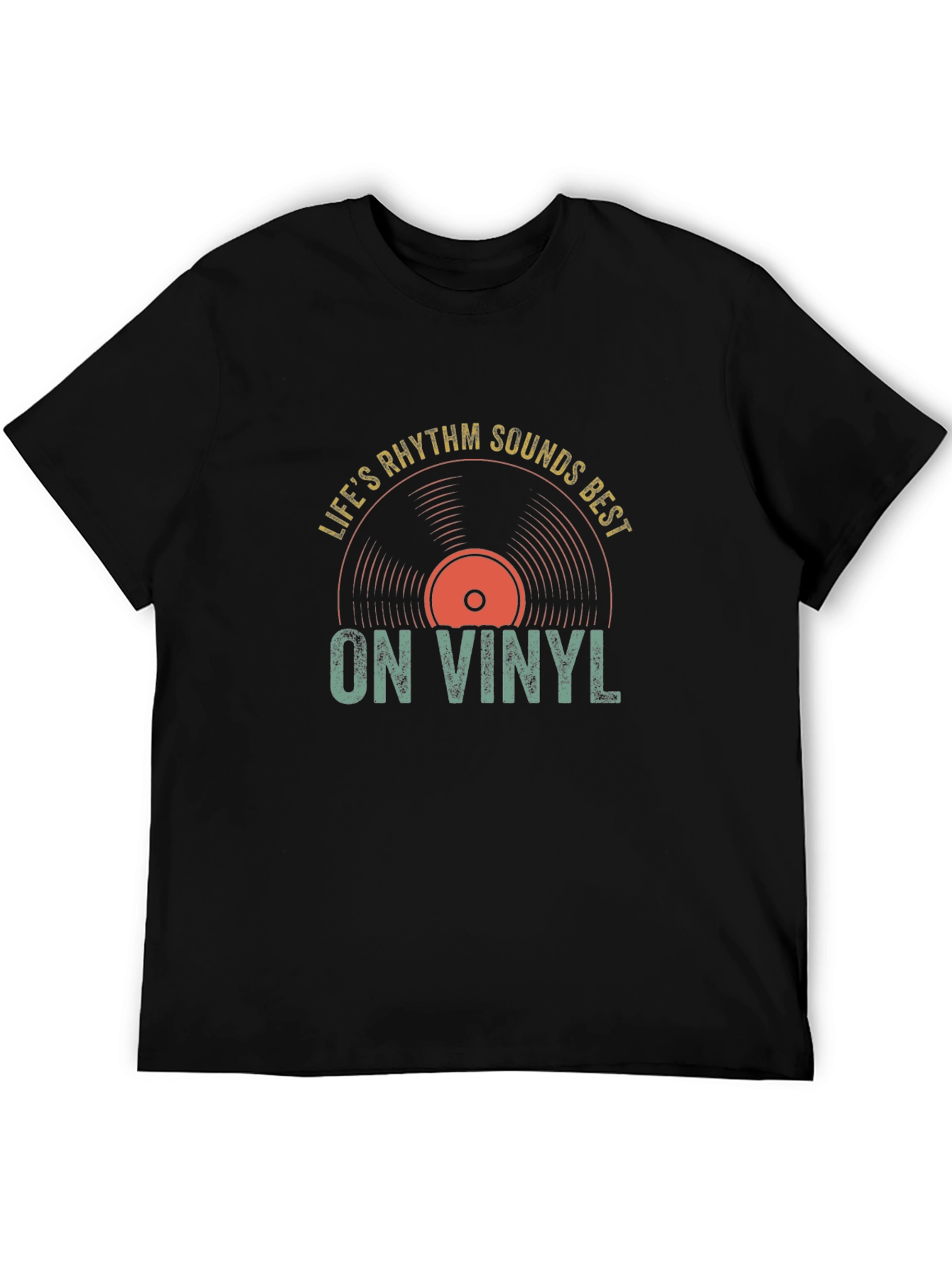 Black Life's Rhythm Sounds Best On Vinyl Graphic T-Shirt view 5
