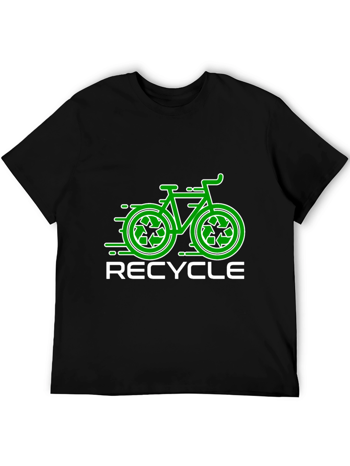 Black Recycle Bike T-Shirt - Eco-Friendly Design view 5