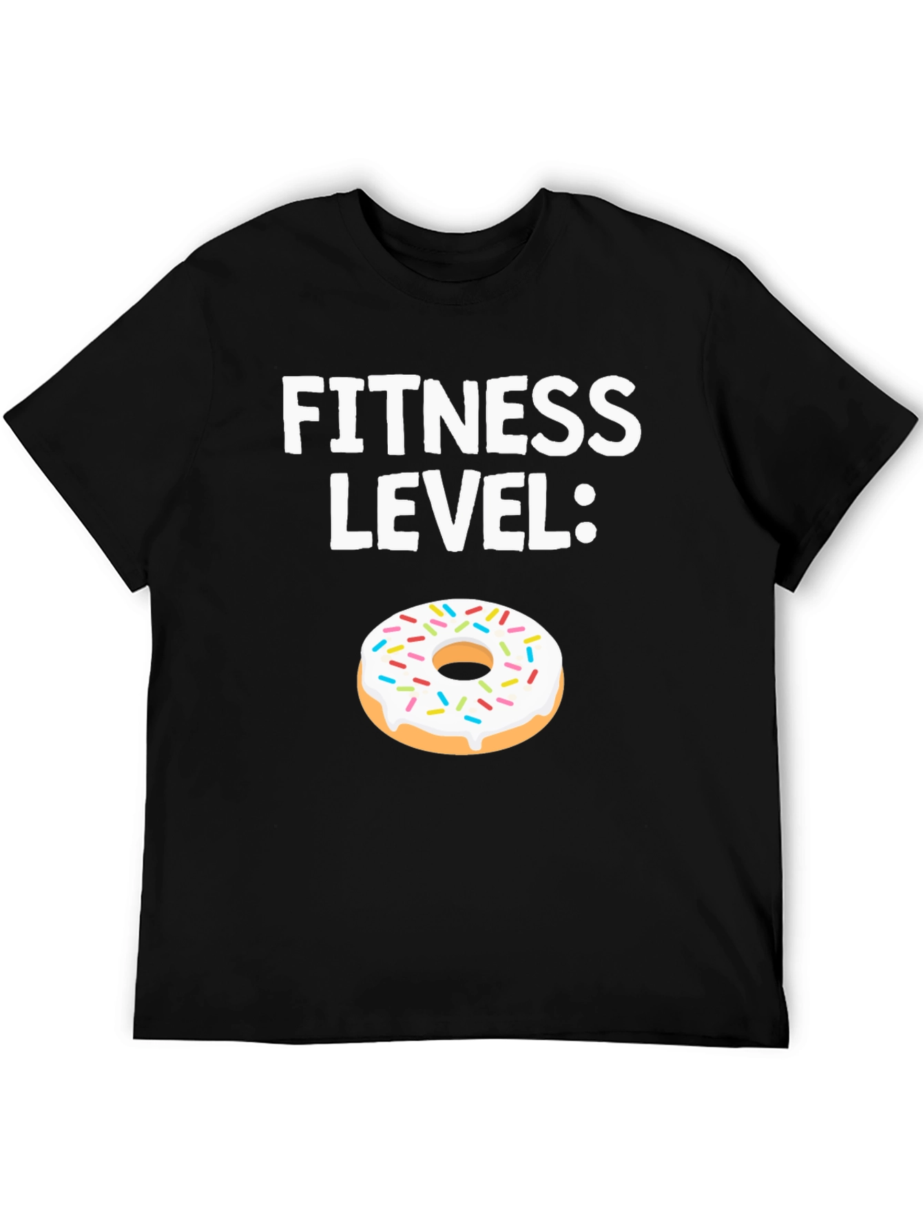 Black Fitness Level Donut Graphic T-Shirt view 5
