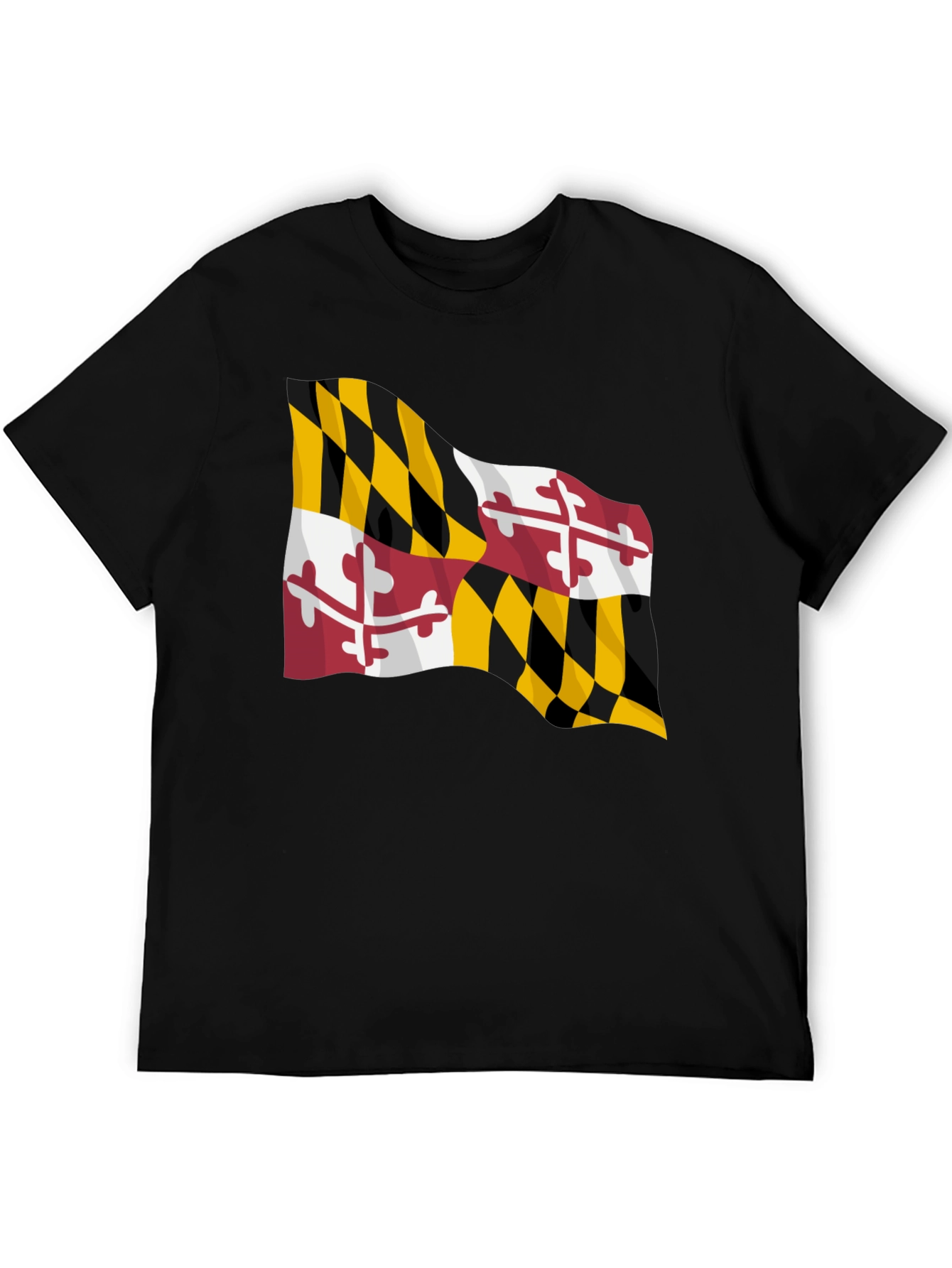Black Maryland Flag Black T-Shirt view 5