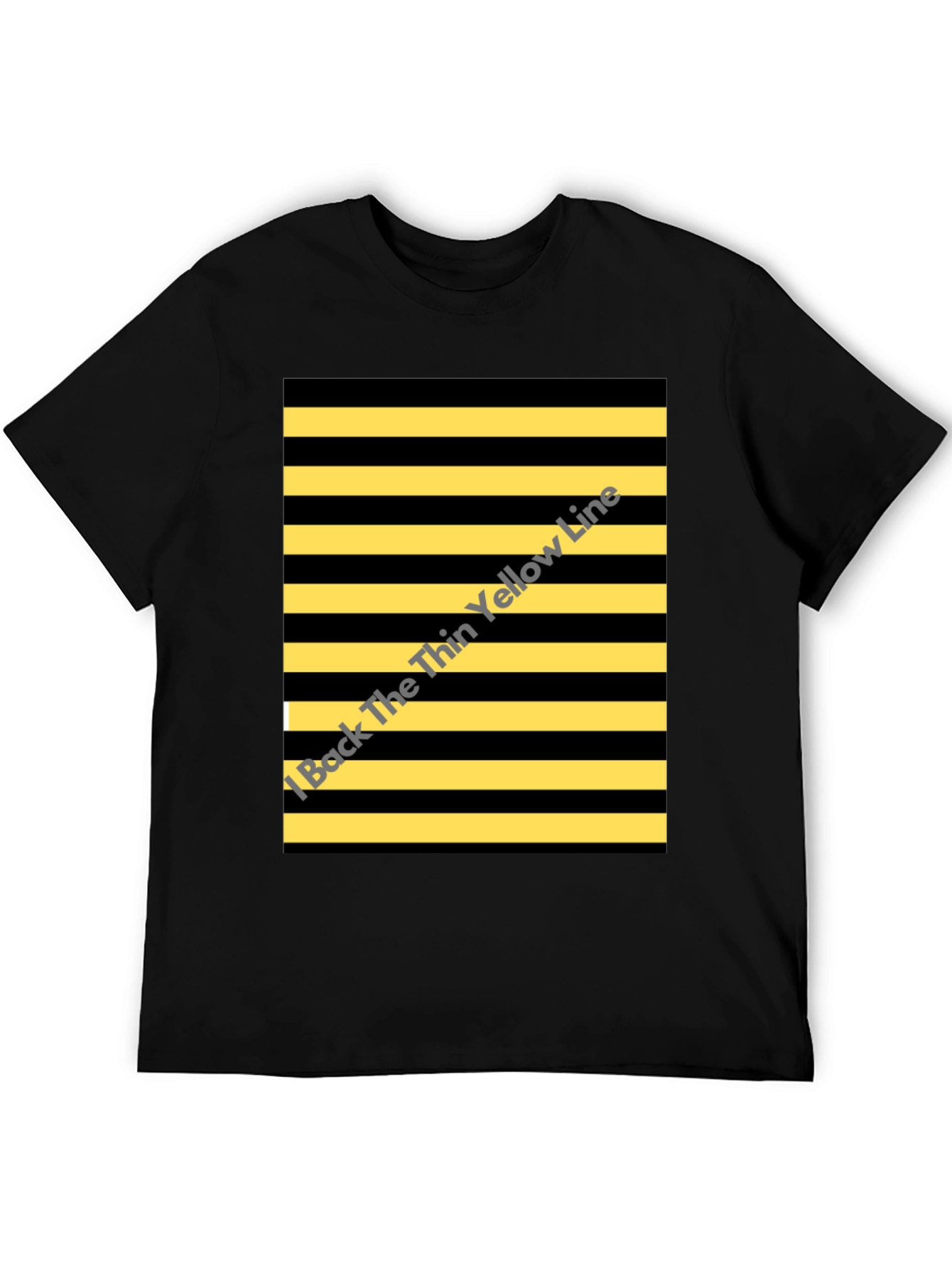 Black Striped Graphic Tee - Black & Yellow Pattern view 5