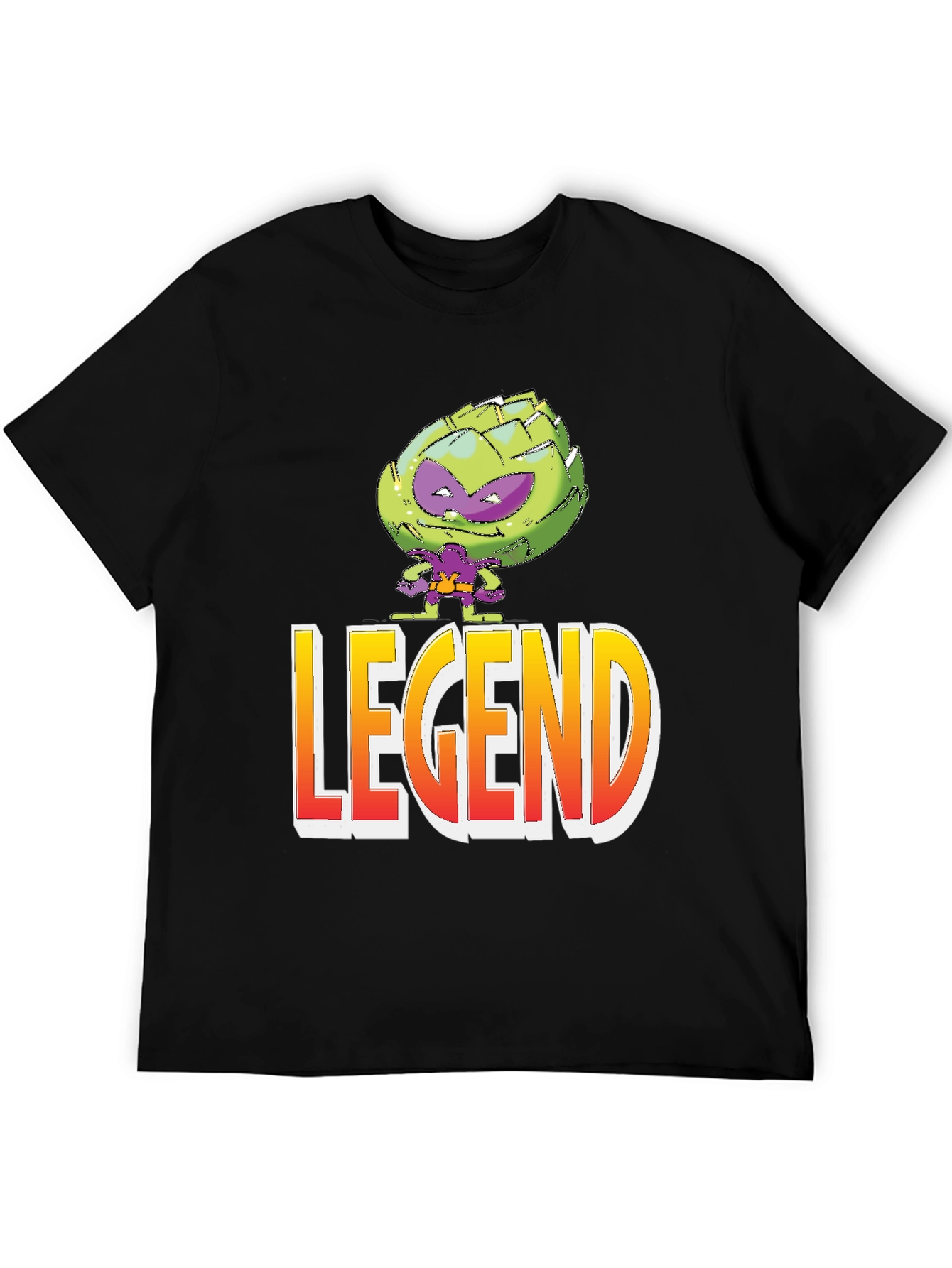 Black Artichoke Legend Graphic T-Shirt - Black Cotton Tee view 5