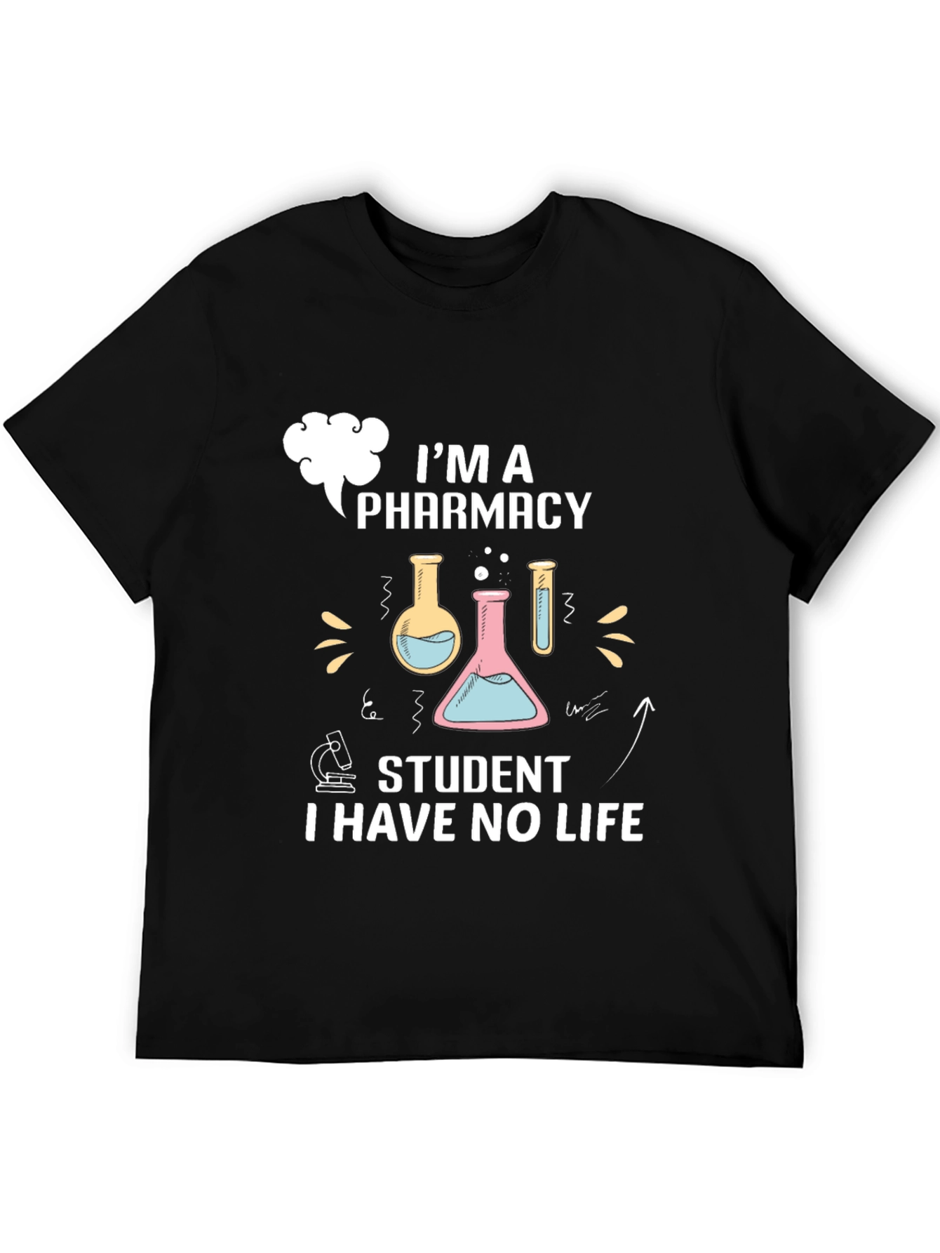 Black Pharmacy Student T-Shirt - No Life Funny Tee view 5