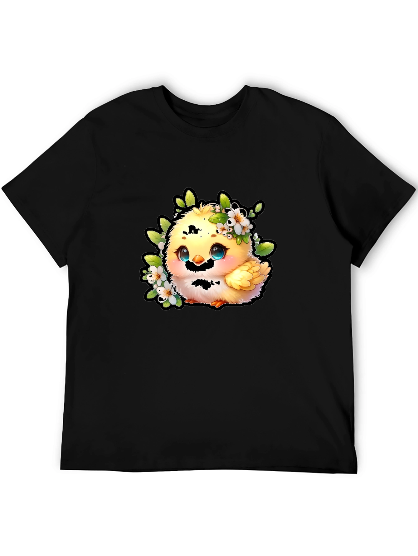 Black Cute Chick Graphic Tee - Black Cotton Shirt view 5