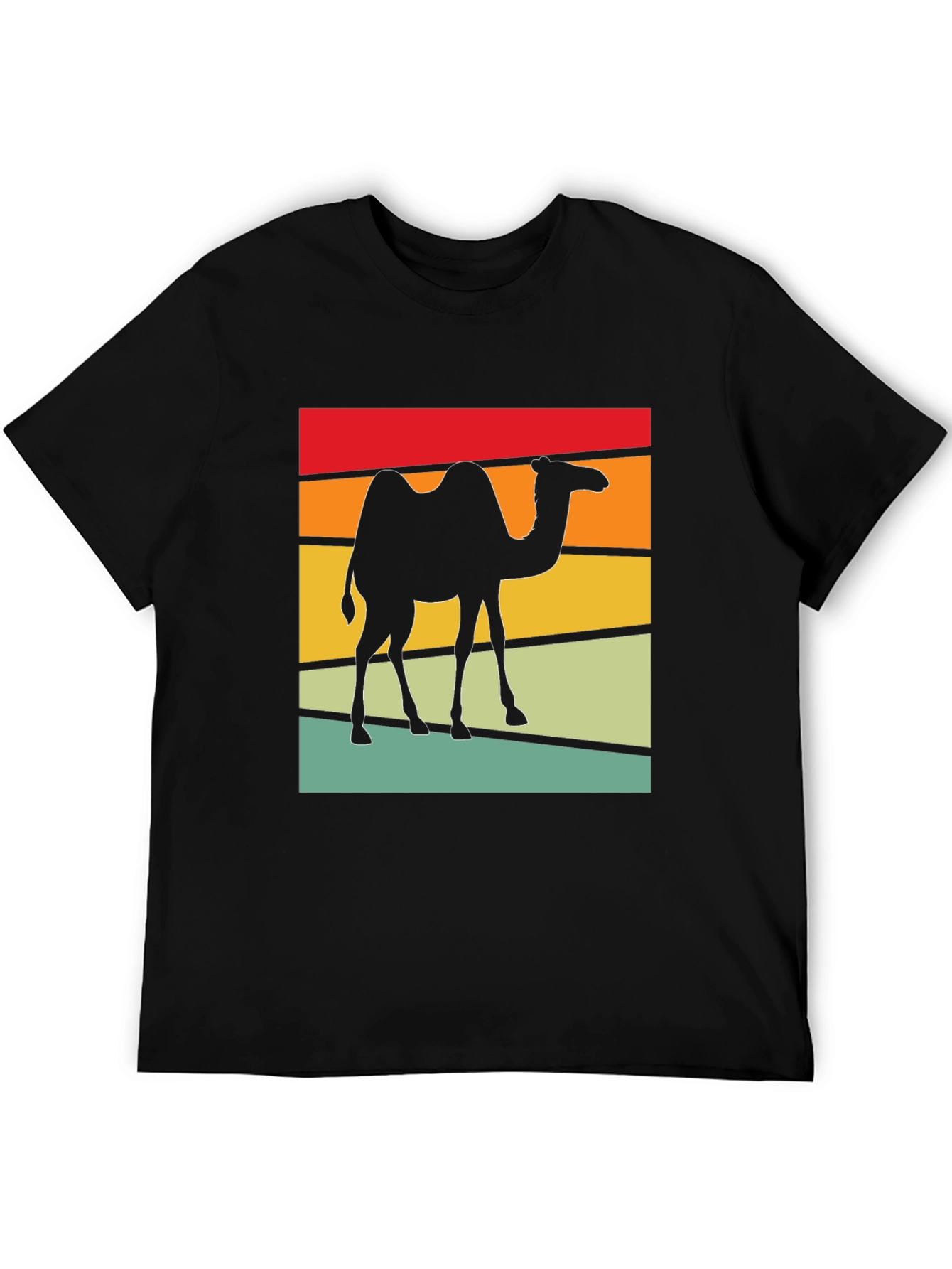 Black Retro Camel T-Shirt: Black Cotton Blend, Graphic Tee view 5