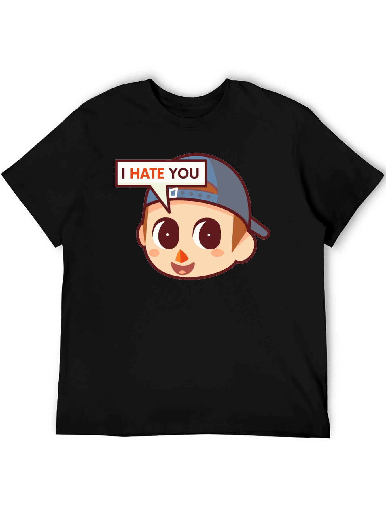 Black I Hate You Graphic Tee - Funny Novelty Shirt view 5