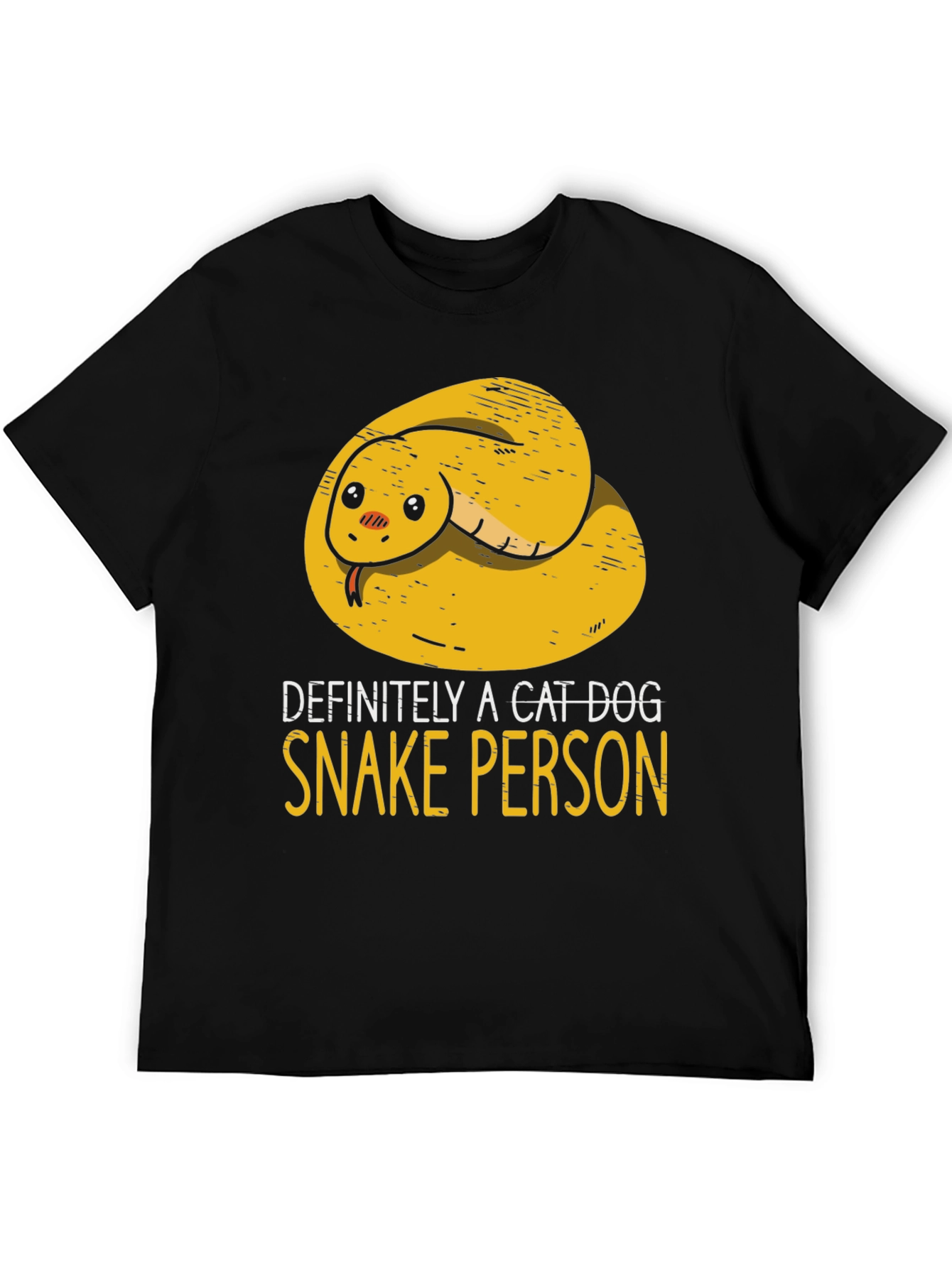 Black Funny Snake Person T-Shirt view 5