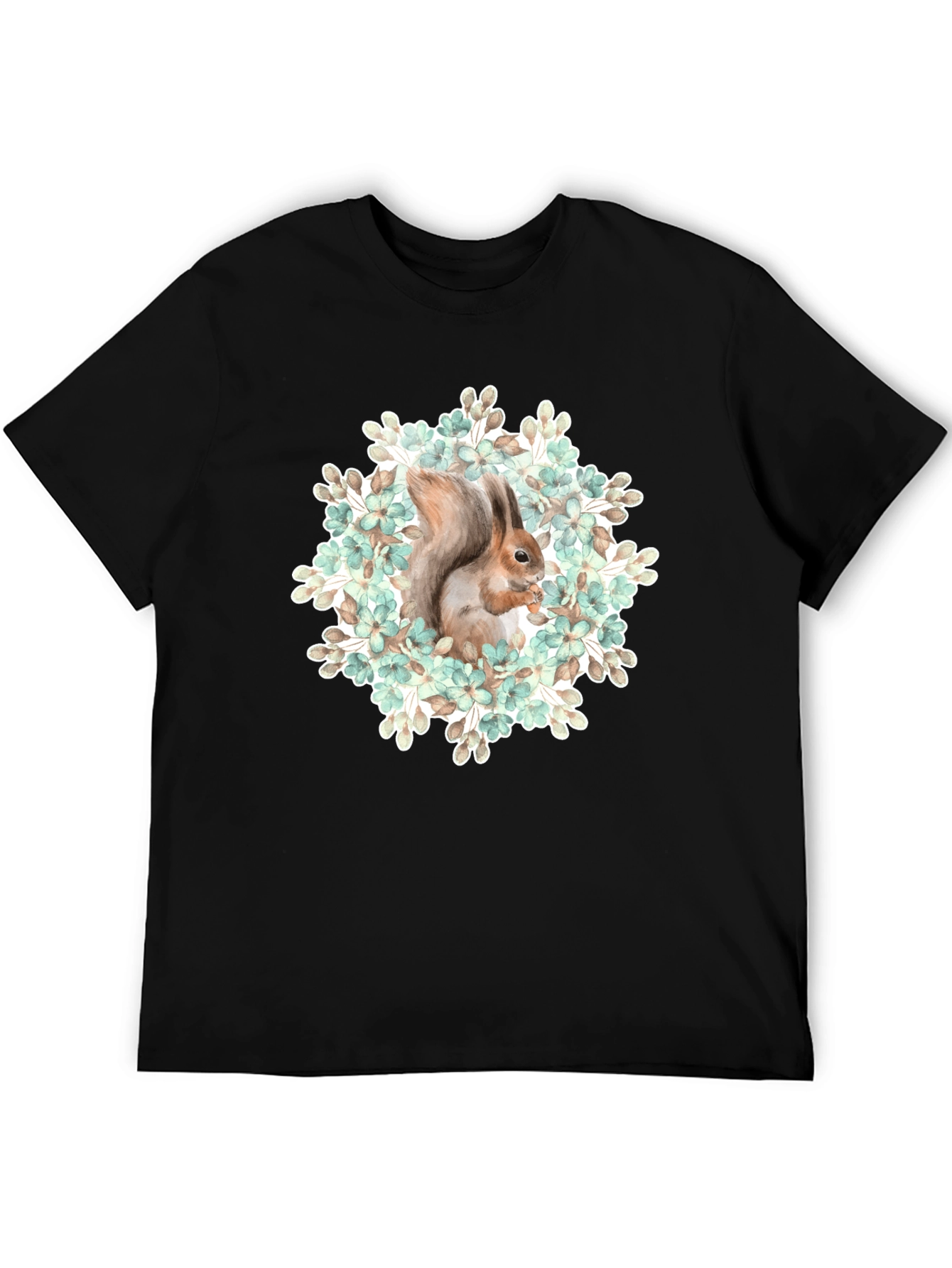 Squirrel Floral T-Shirt - Nature Graphic Tee - 5