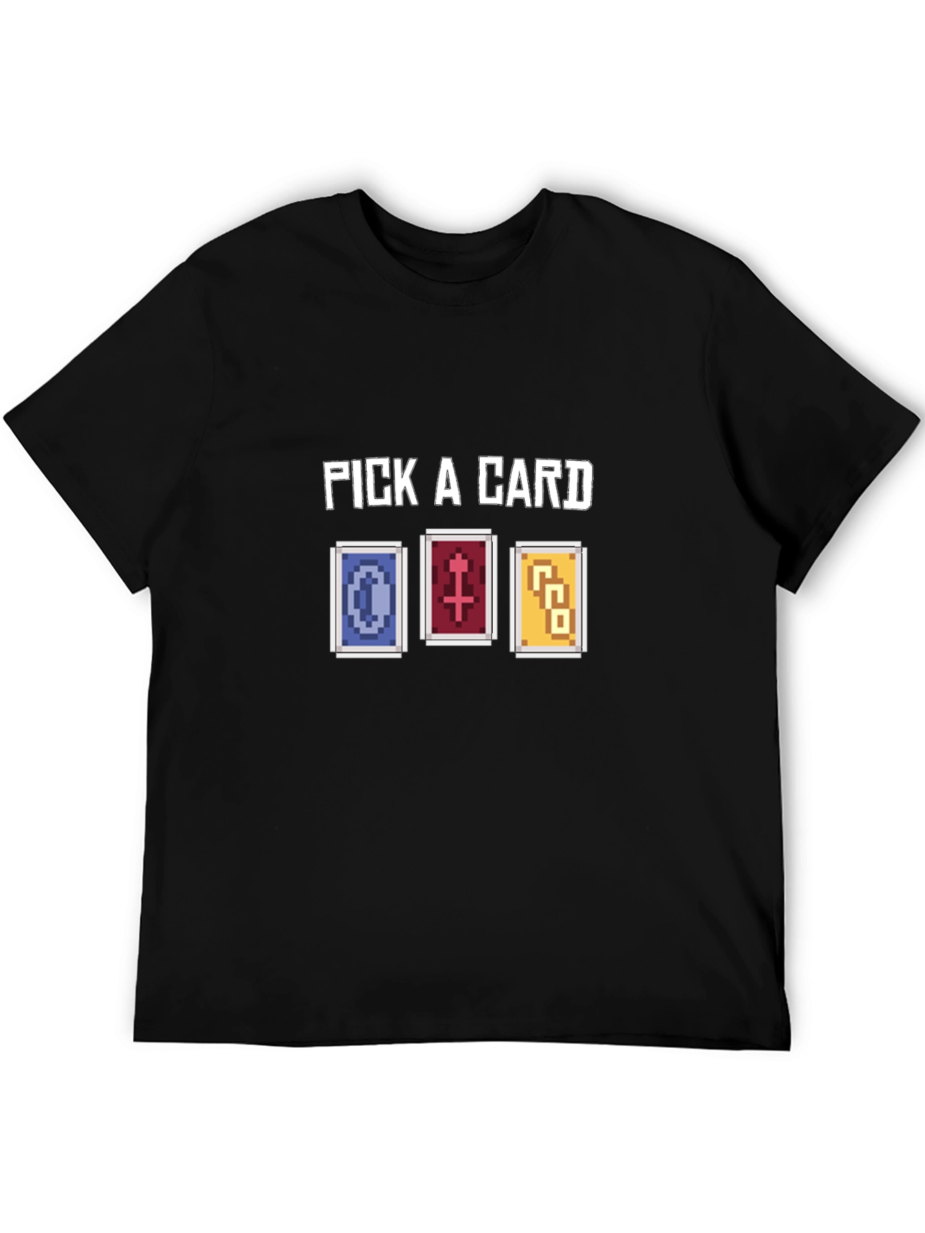 Black Pick A Card Graphic Tee - Pixelated Tarot Design view 5