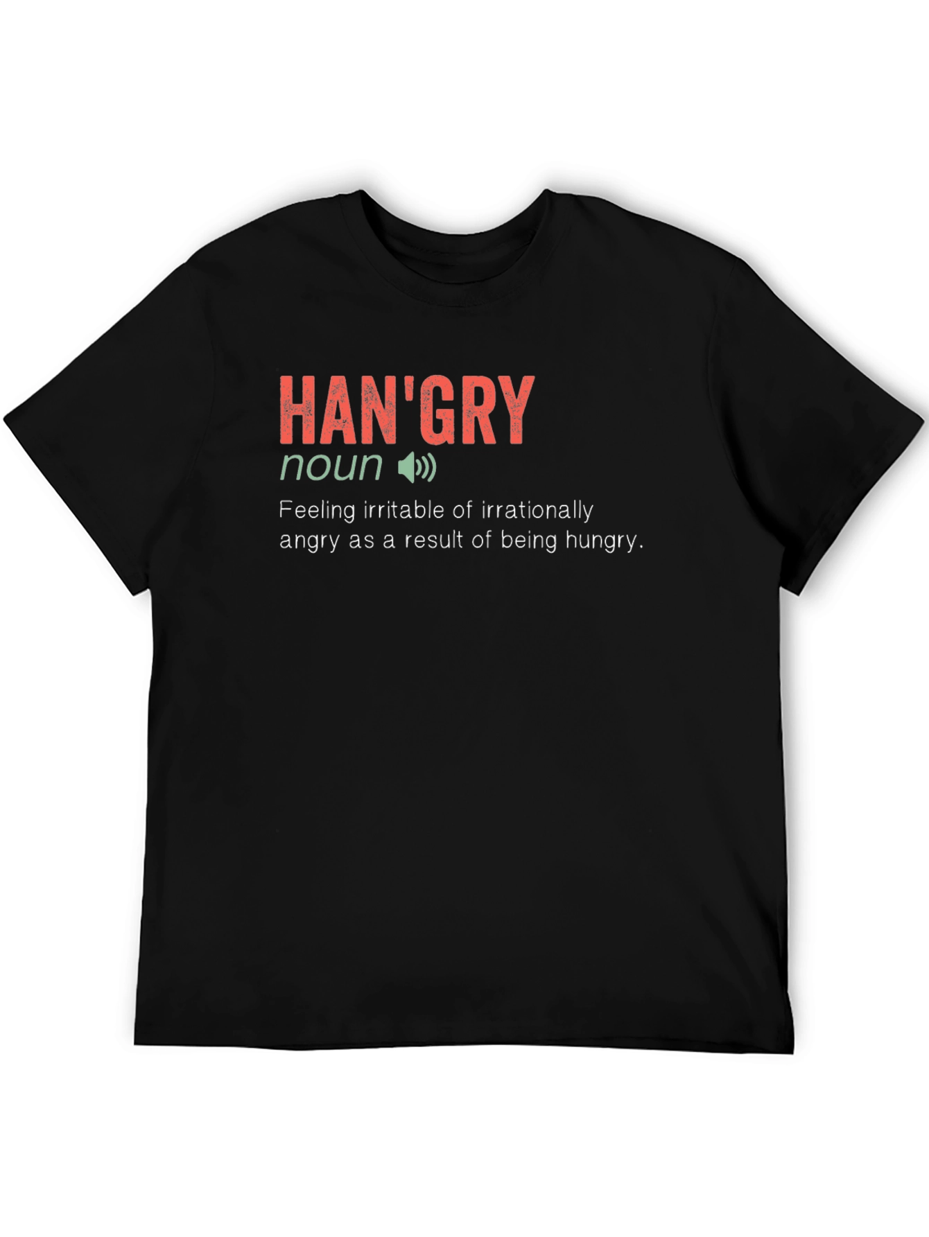Black Hangry Definition T-Shirt - Funny Hungry Tee view 5