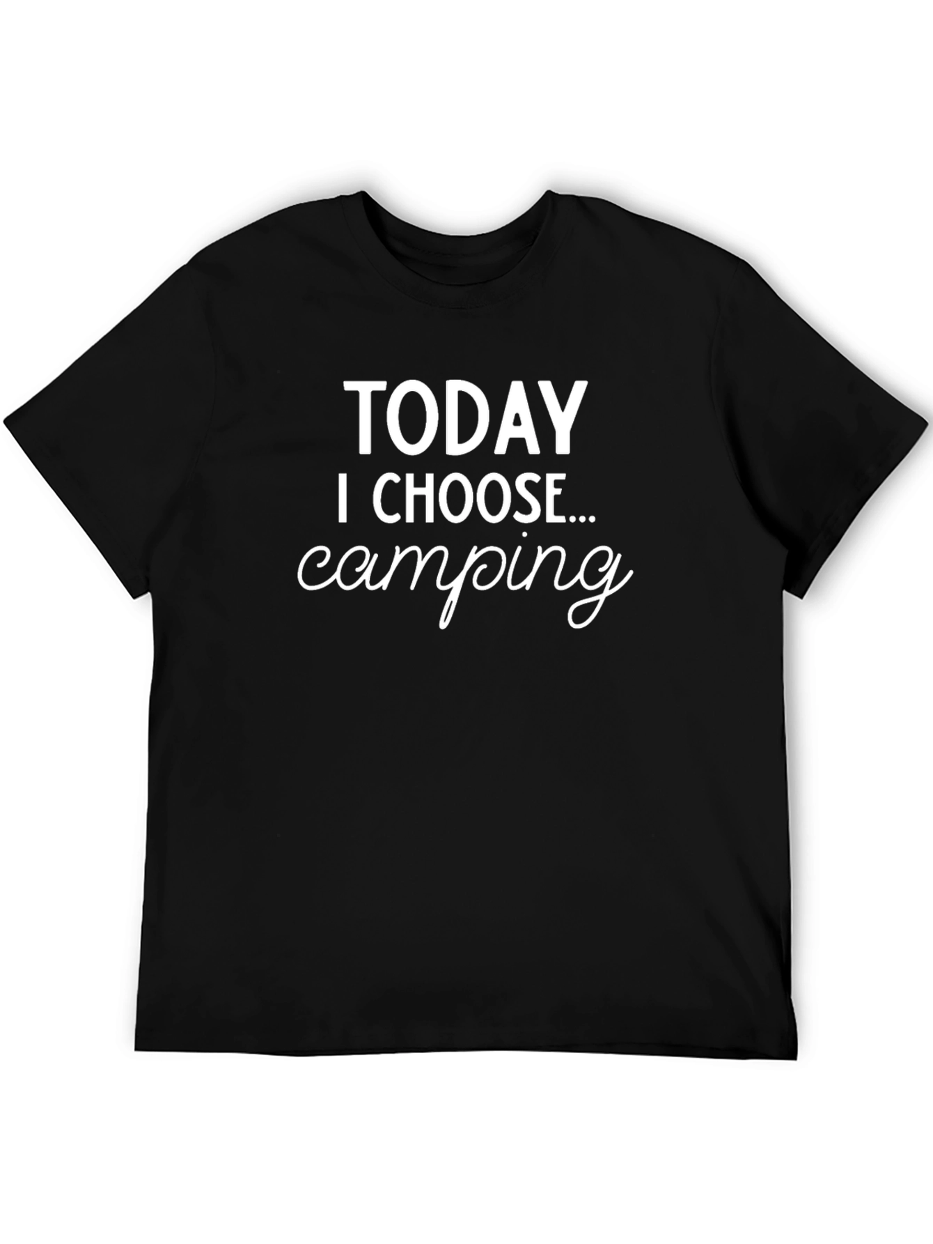 Black Today I Choose Camping T-Shirt - Black Cotton Tee view 5