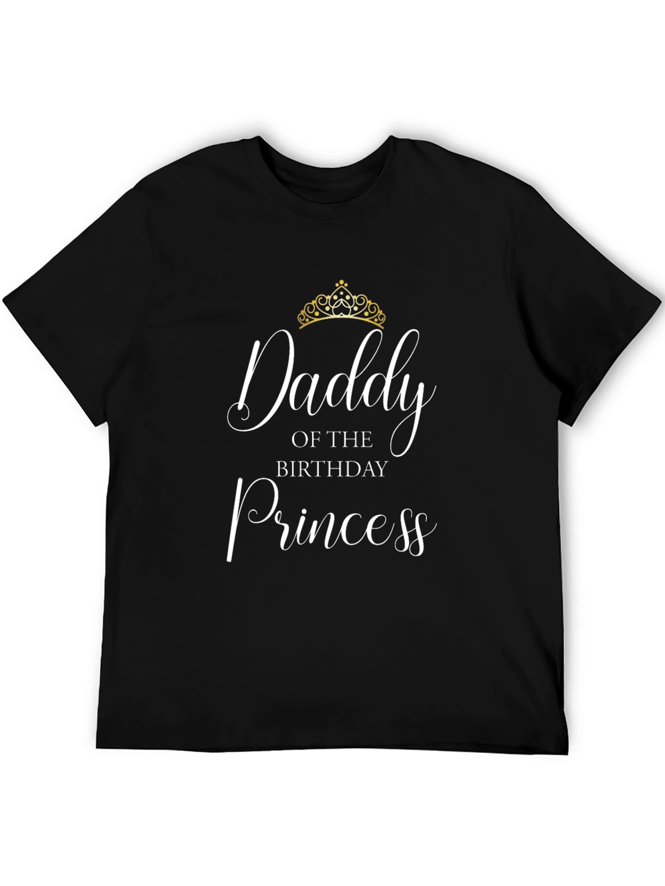 Black Daddy of the Birthday Princess T-Shirt view 5