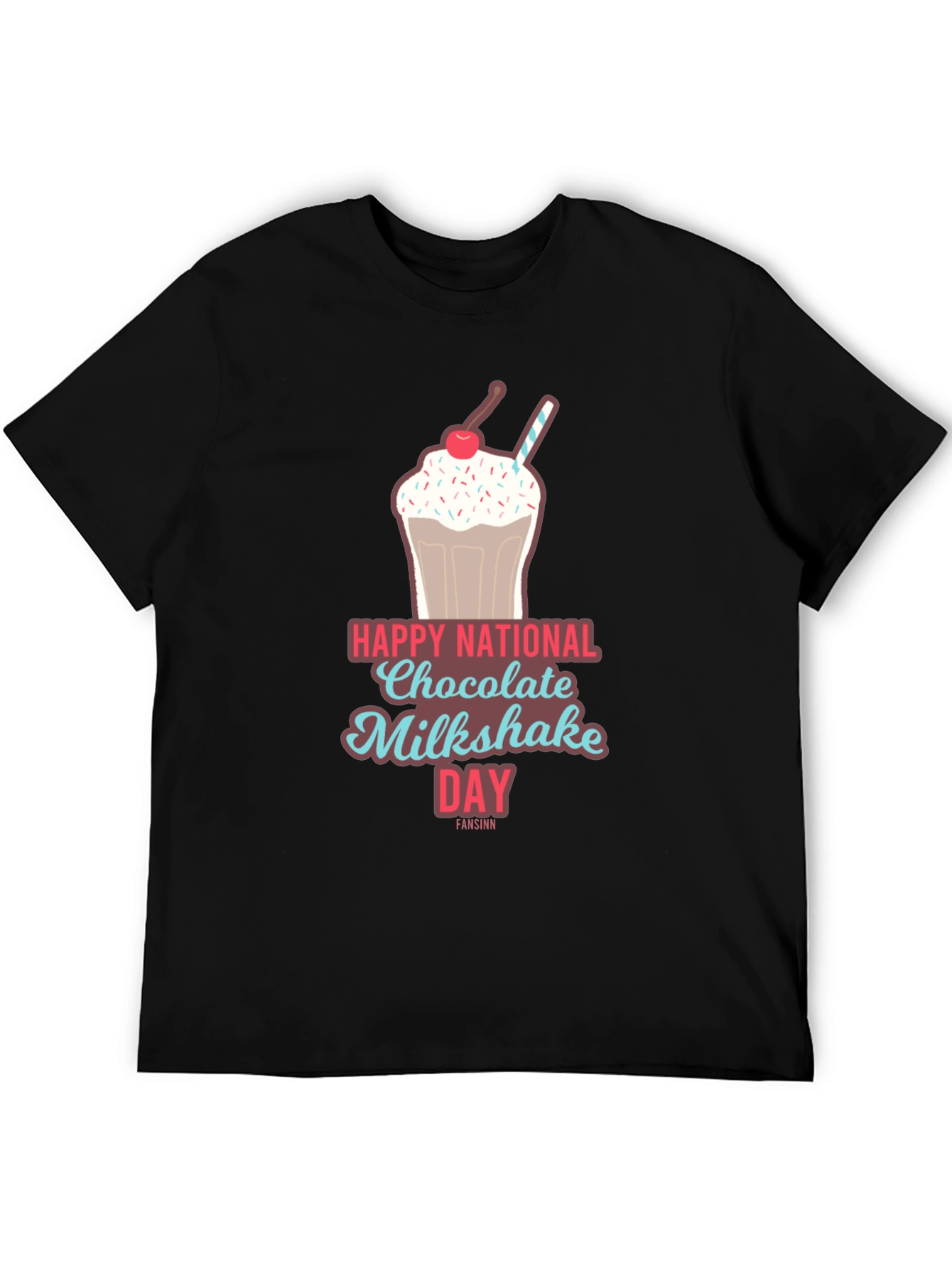 Black National Chocolate Milkshake Day T-Shirt view 5