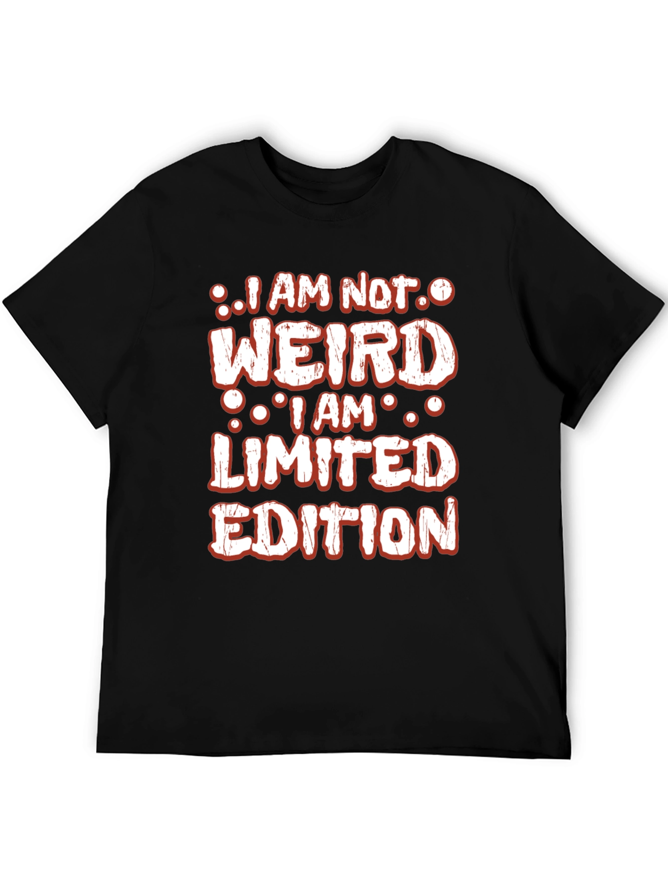 Black I am not weird T-shirt view 5