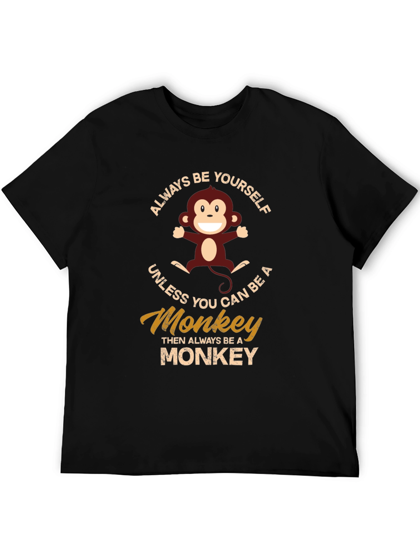 Black Always Be Yourself Monkey Graphic T-Shirt view 5