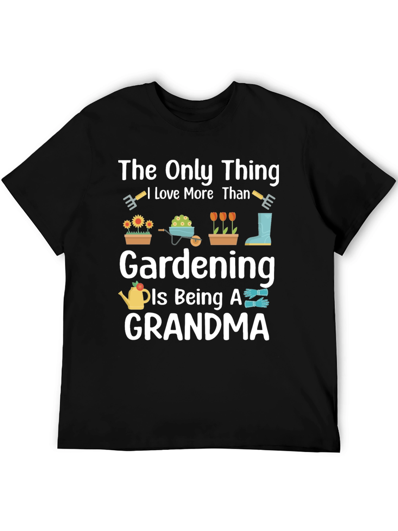 Black Gardening Grandma T-Shirt view 5