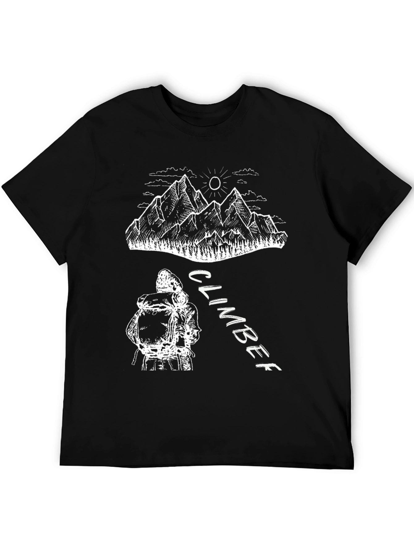 Black Climber Graphic T-Shirt - Mountain Adventure Tee view 5