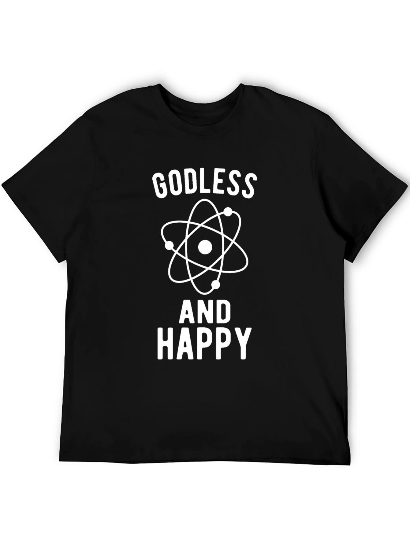Black Godless And Happy Graphic T-Shirt view 5