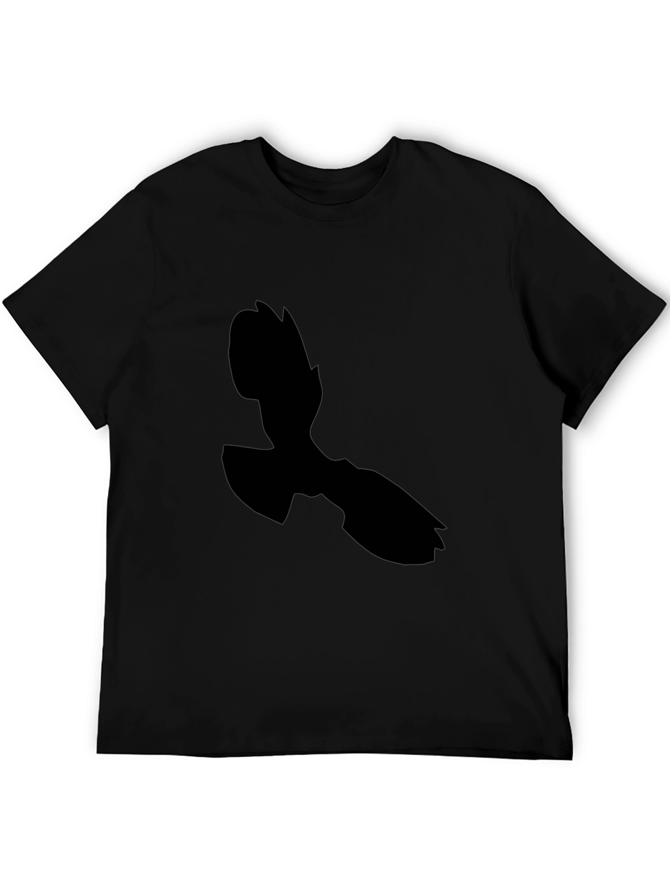 Black Black T-Shirt with Abstract Silhouette Design view 5