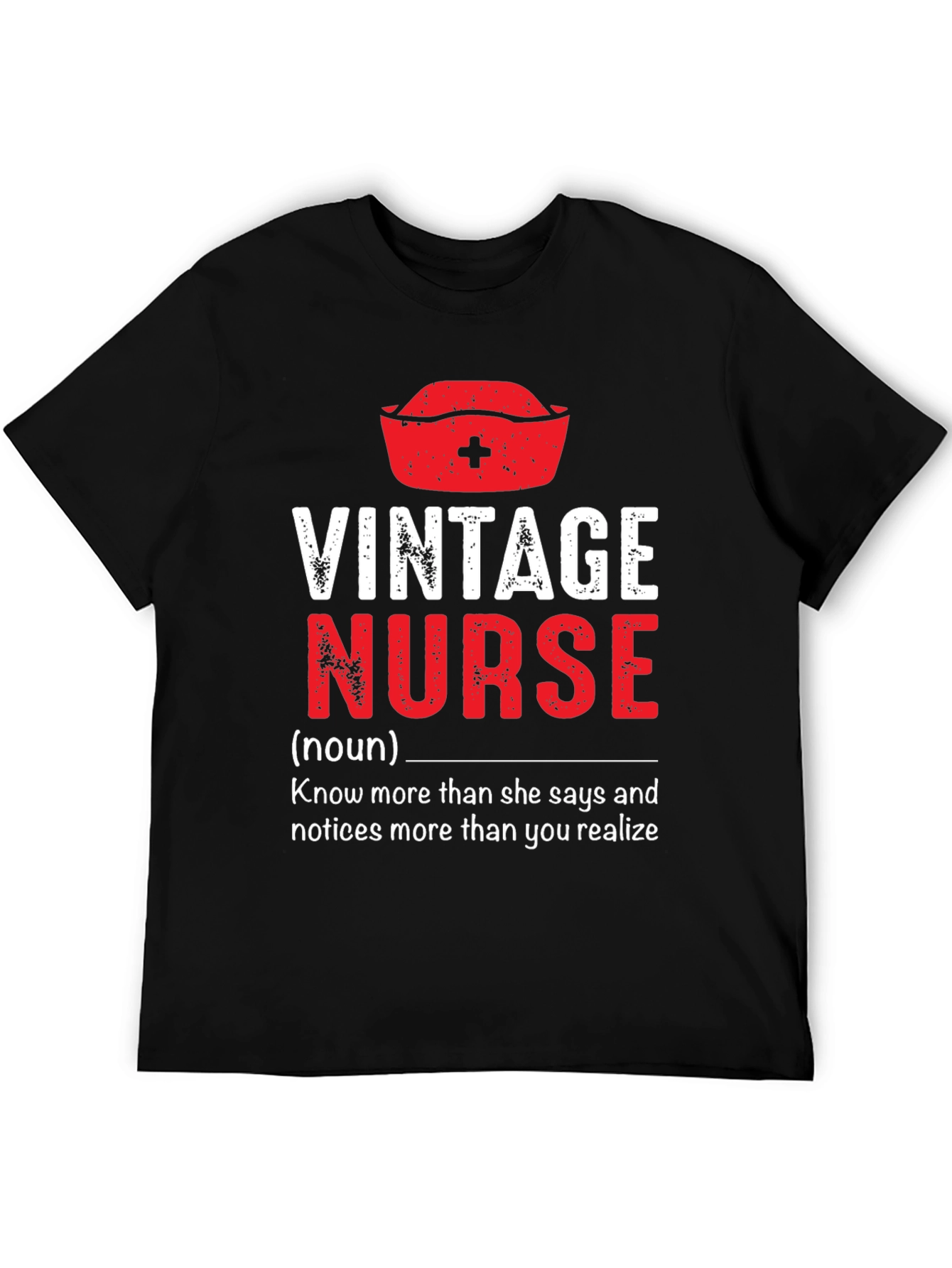 Black Vintage Nurse T-Shirt - Funny Nursing Gift view 5