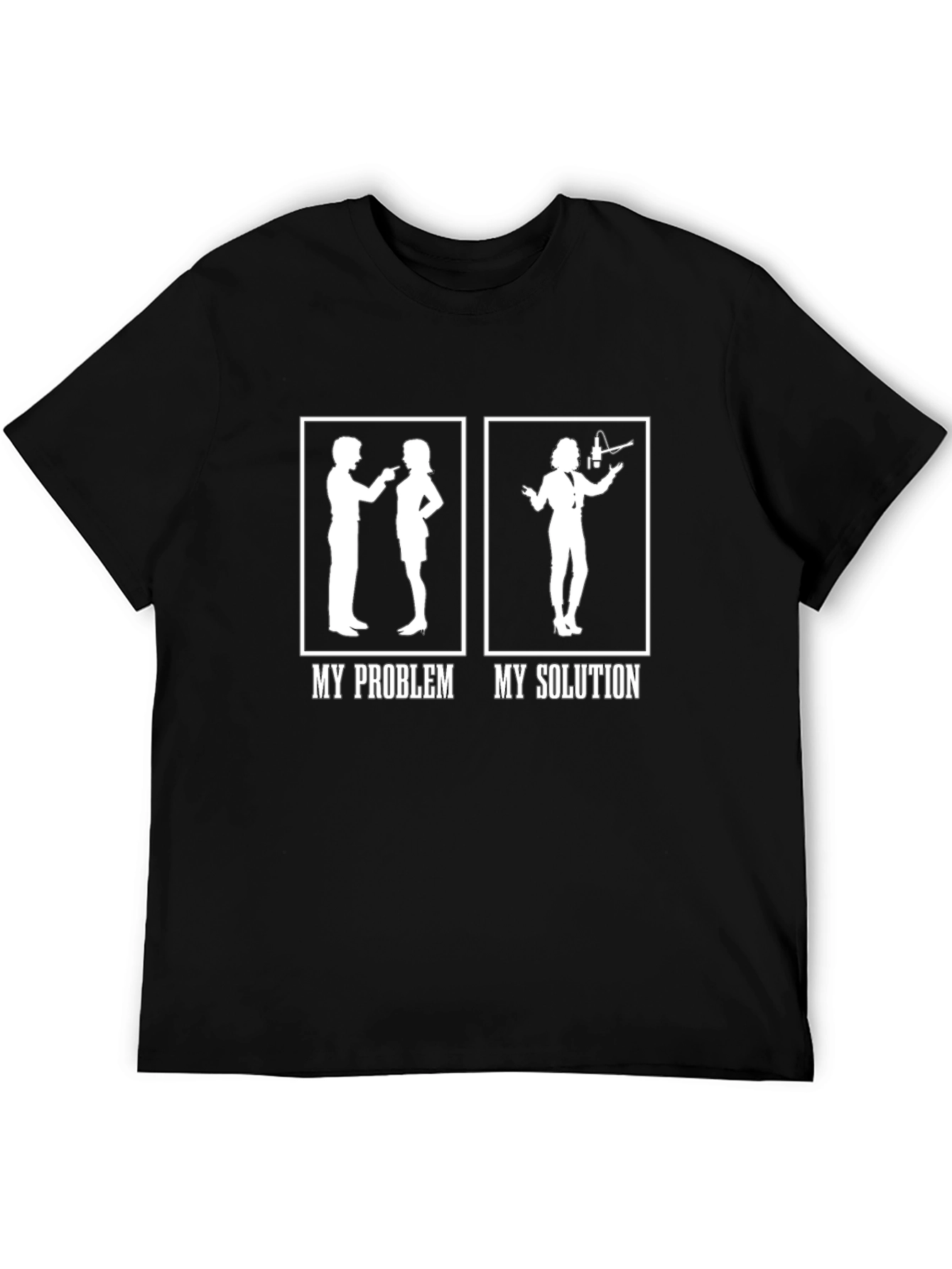Black My Problem My Solution T-Shirt - Funny Musician Tee view 5