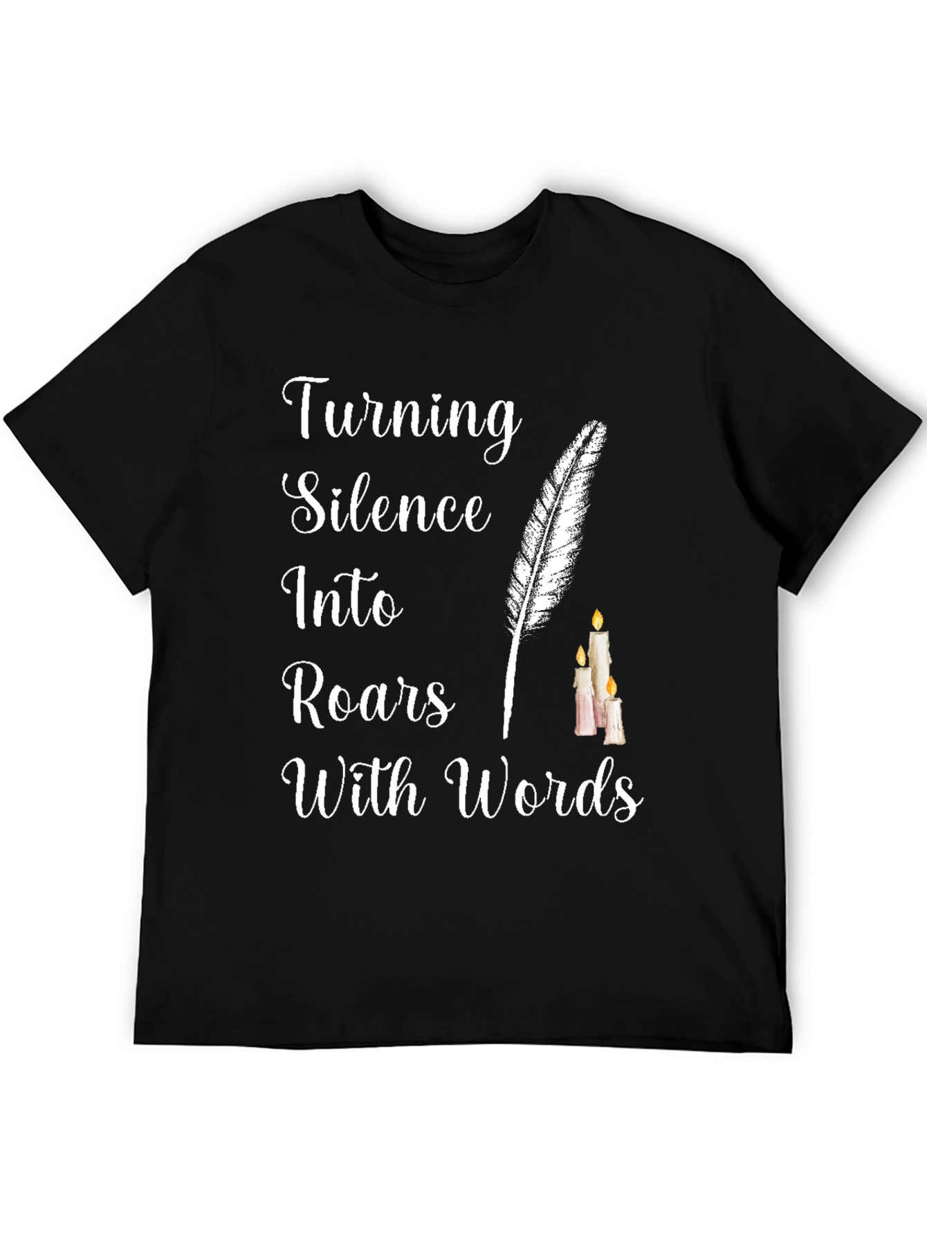 Black Turning Silence into Roars with Words T-Shirt view 5