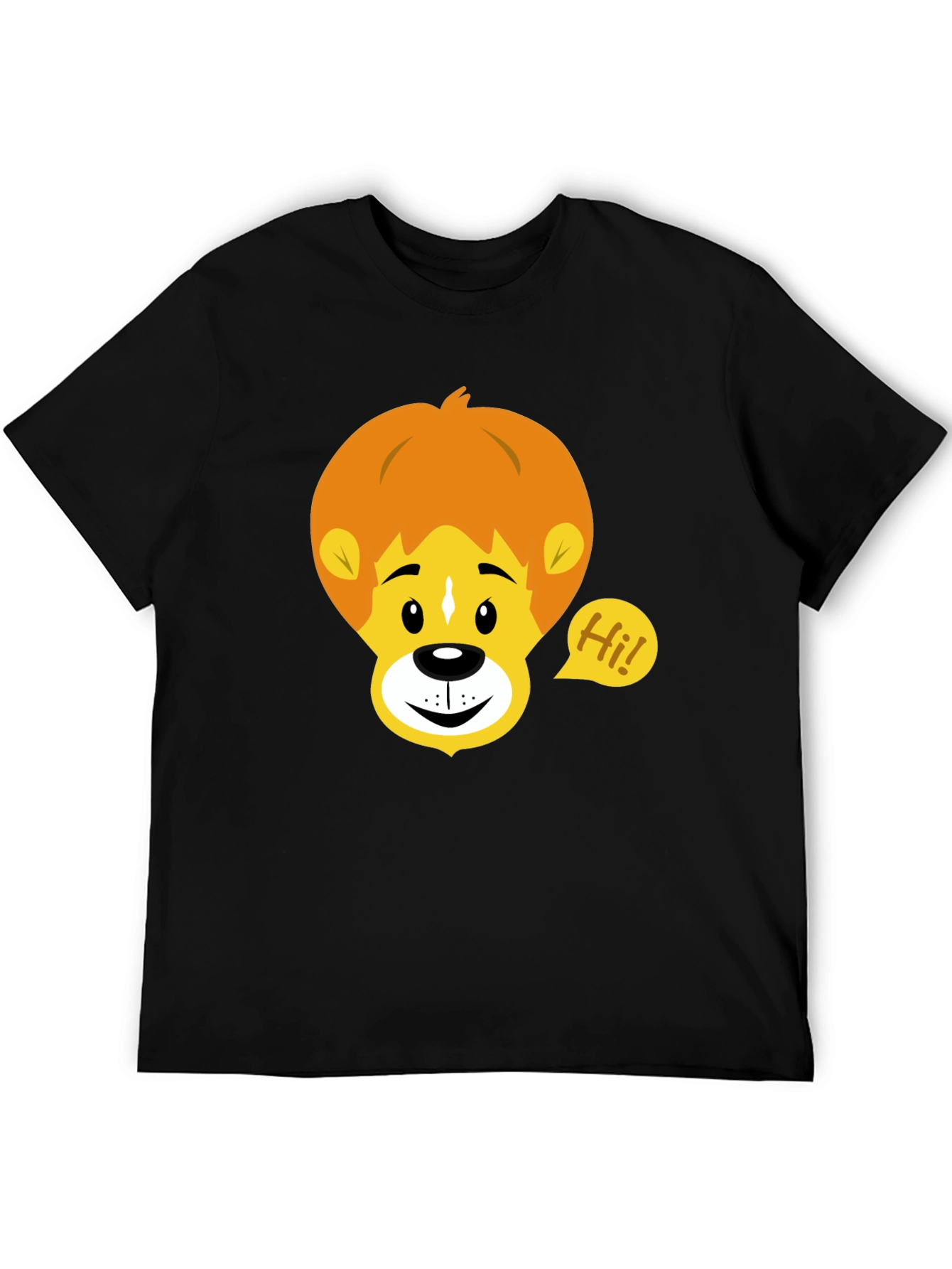 Black Cartoon Lion Graphic Tee - Black view 5