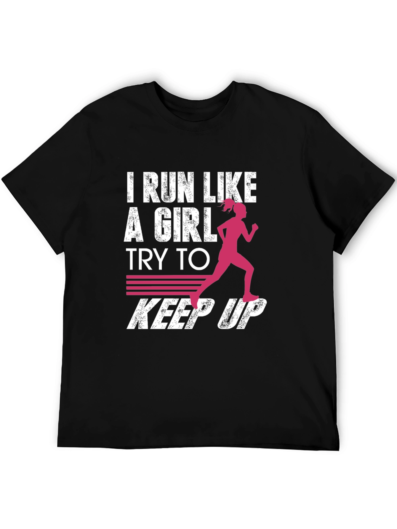 Black I Run Like a Girl Graphic T-Shirt view 5