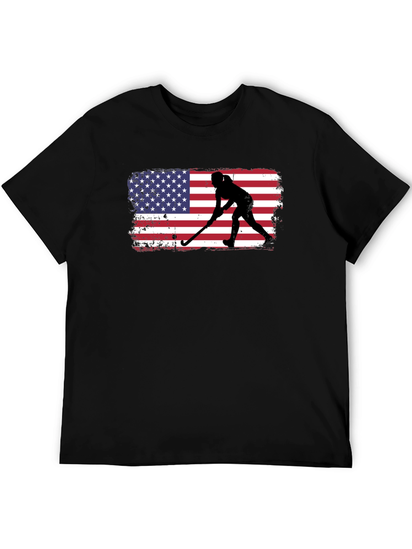 Black USA Hockey Silhouette Graphic Tee view 5