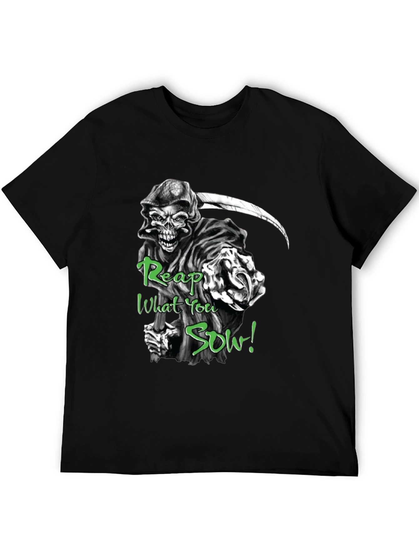 Black Grim Reaper 'Reap What You Sow' Black T-Shirt view 5