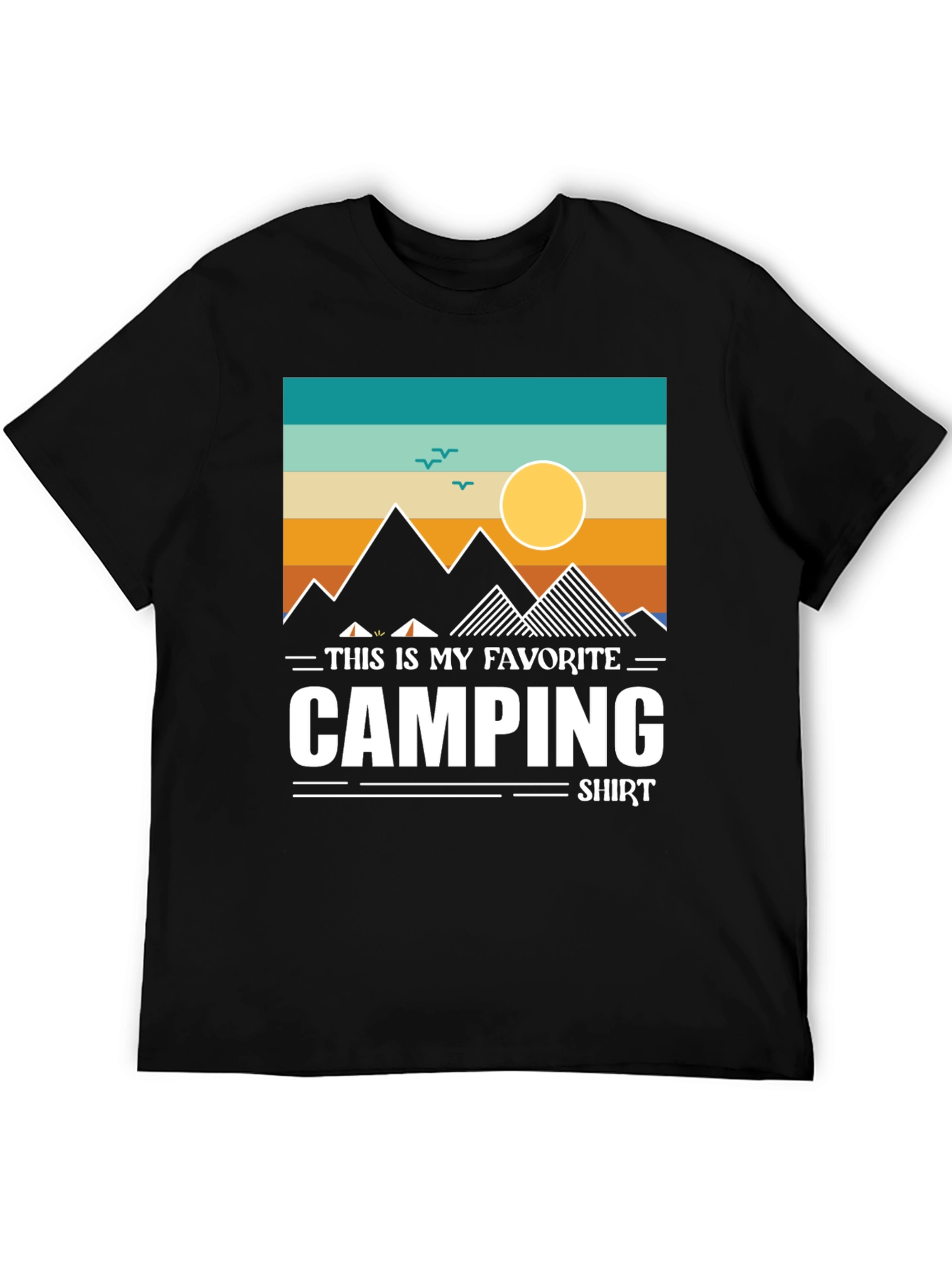 Black Camping Favorite Shirt Graphic Tee view 5
