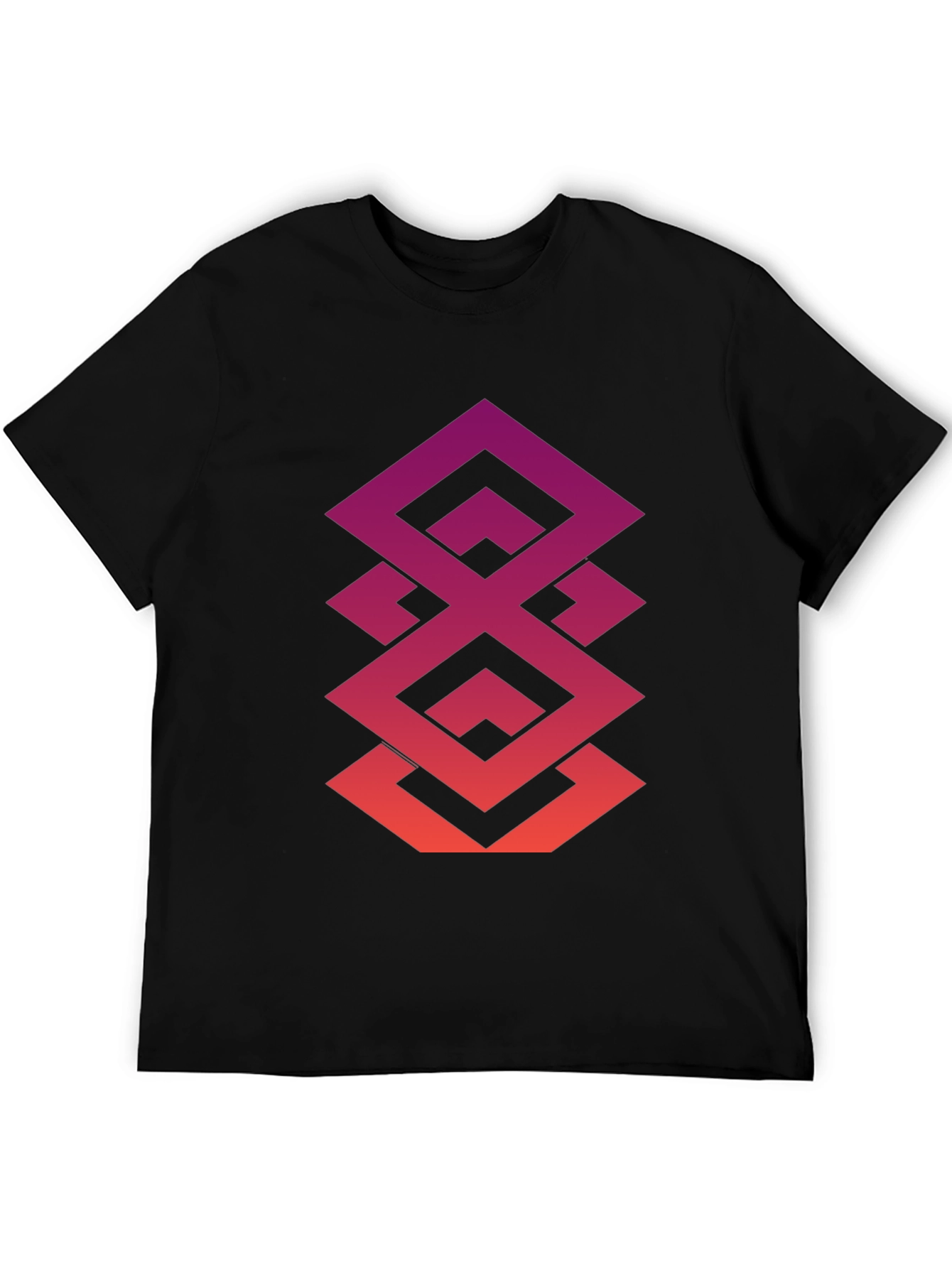 Black Geometric Gradient Tee - Modern Streetwear view 5