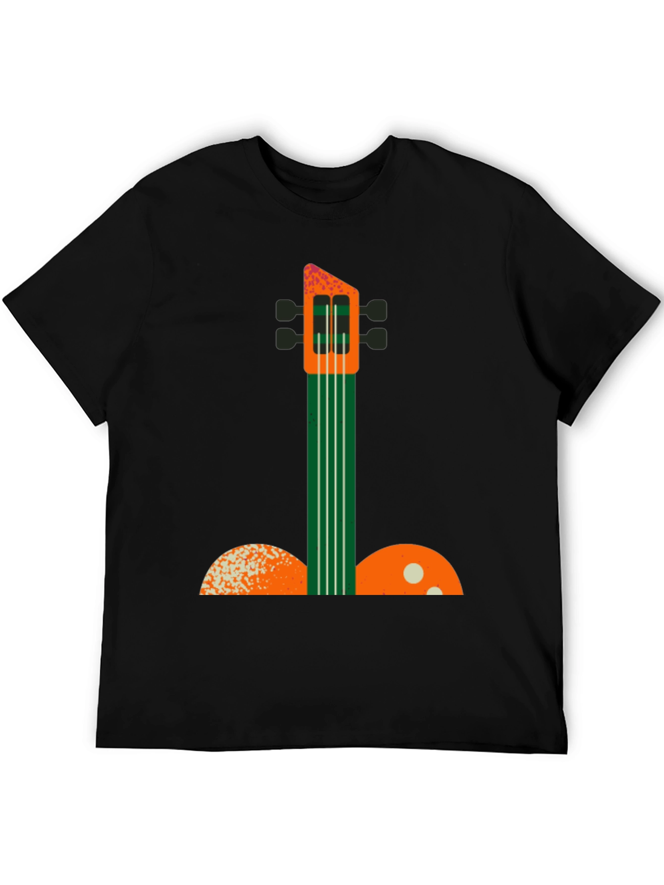 Black Abstract Guitar Graphic Tee view 5