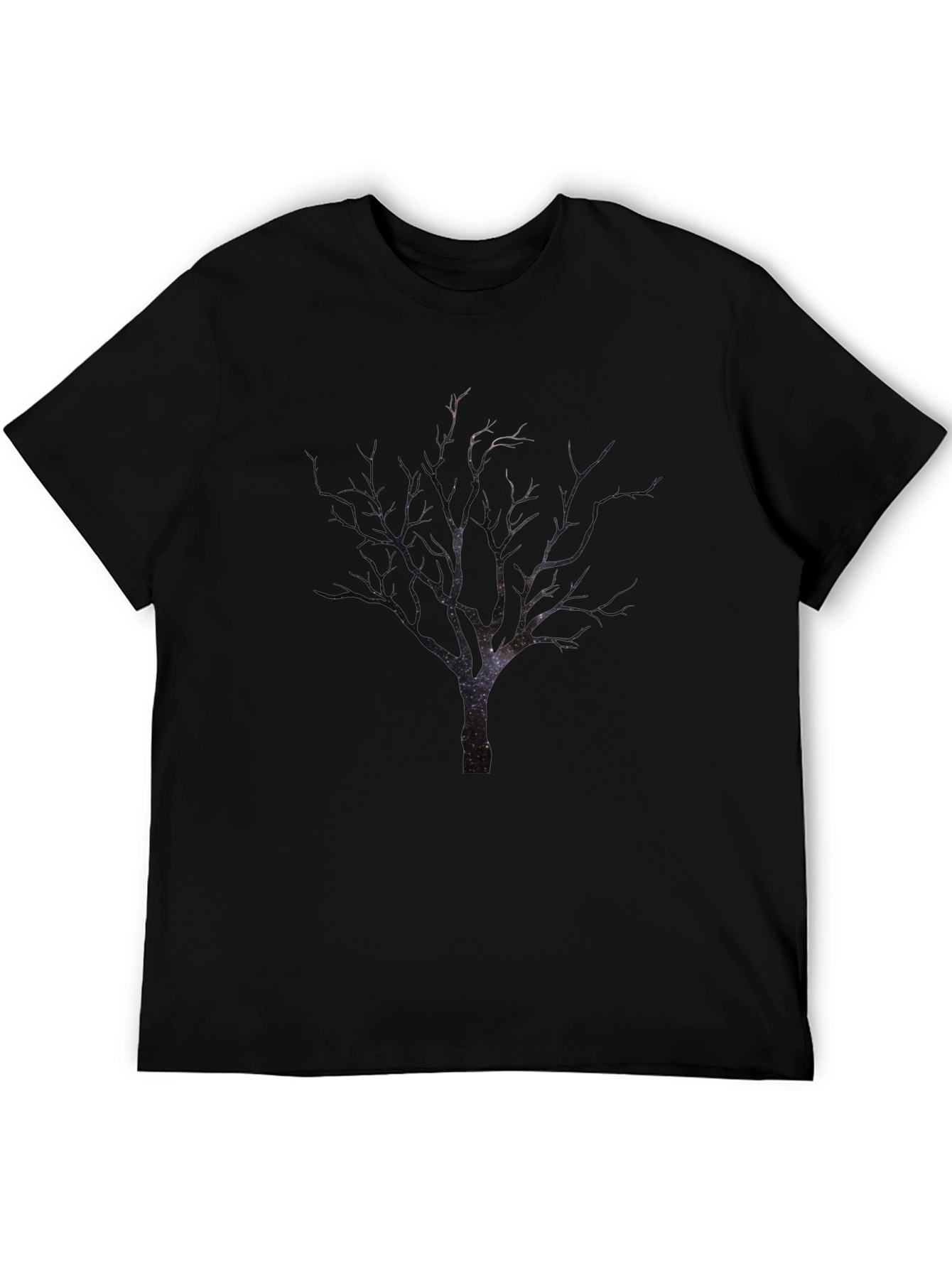 Black Men's Black Tree Print T-Shirt view 5