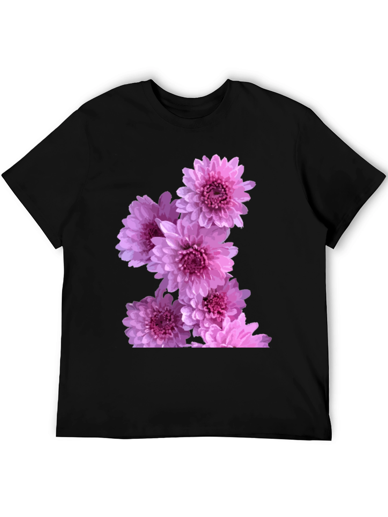 Black Floral Graphic Tee - Black Cotton Comfort view 5