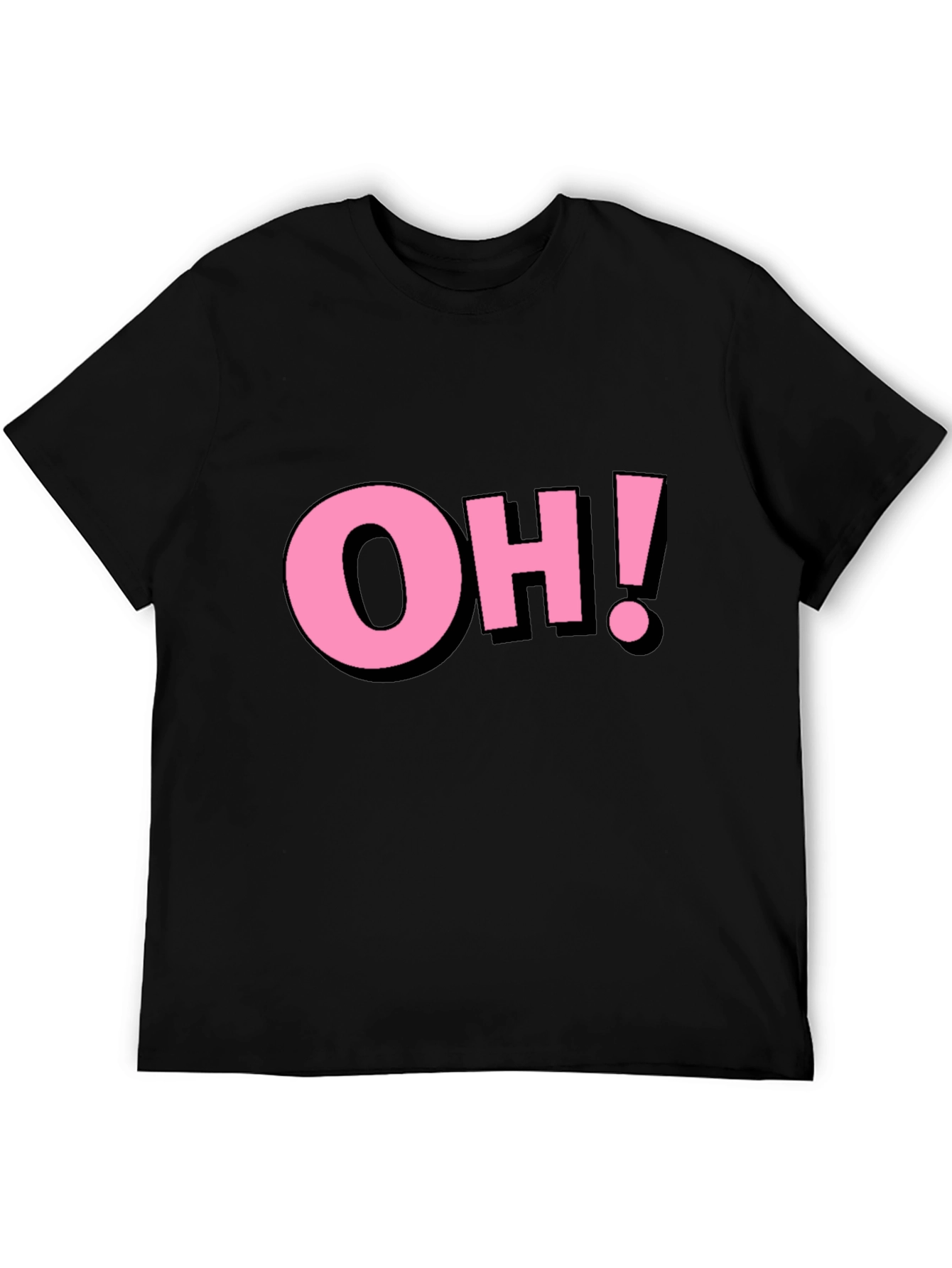 Black Pink "OH!" Graphic Black Cotton T-Shirt view 5